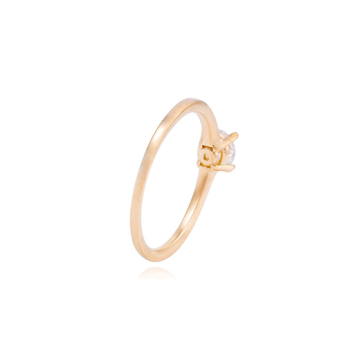 Anillo Compromiso de Oro 18Kt Solitario 5MM 4 Grifas-2