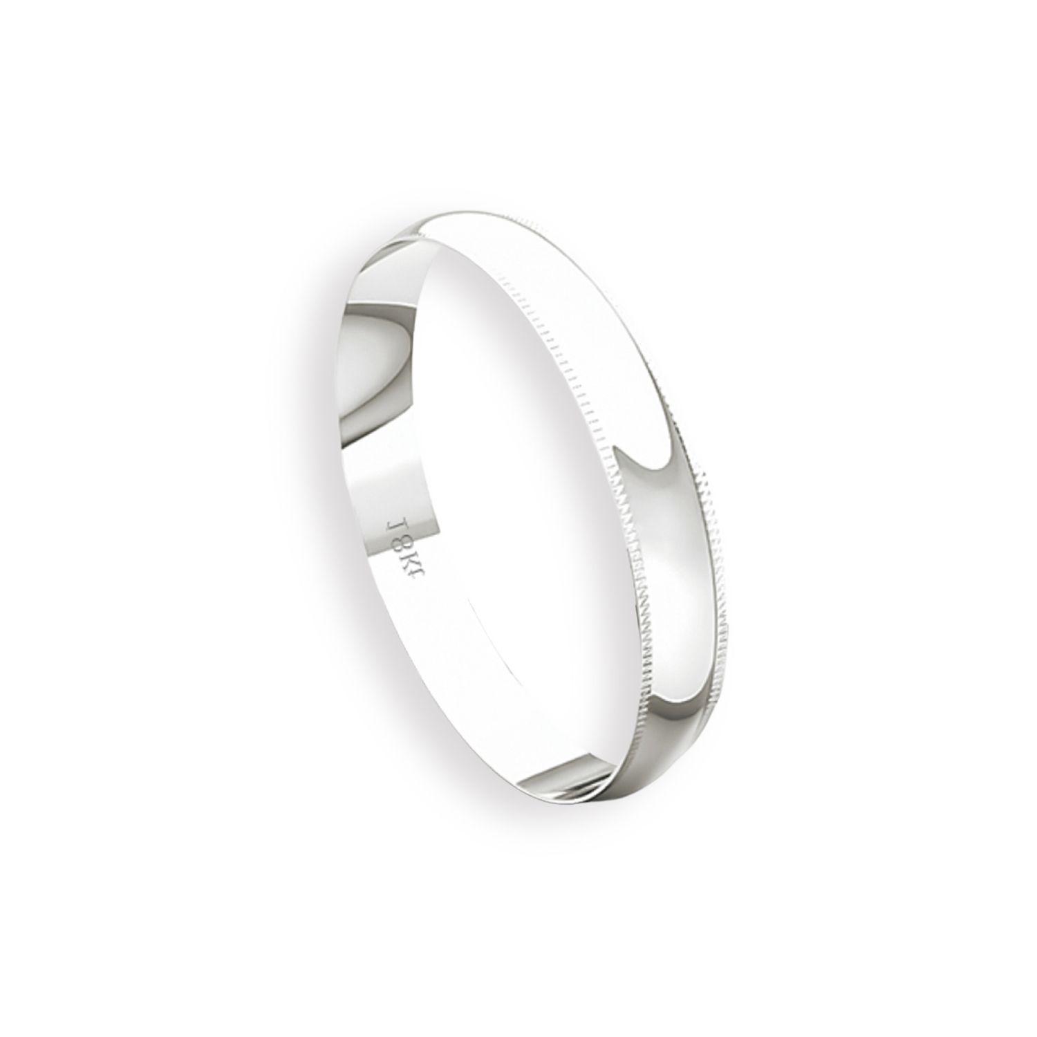 Argolla Matrimonio de Oro Blanco 18kt Inglés Alejandrina de 3,0mm-2