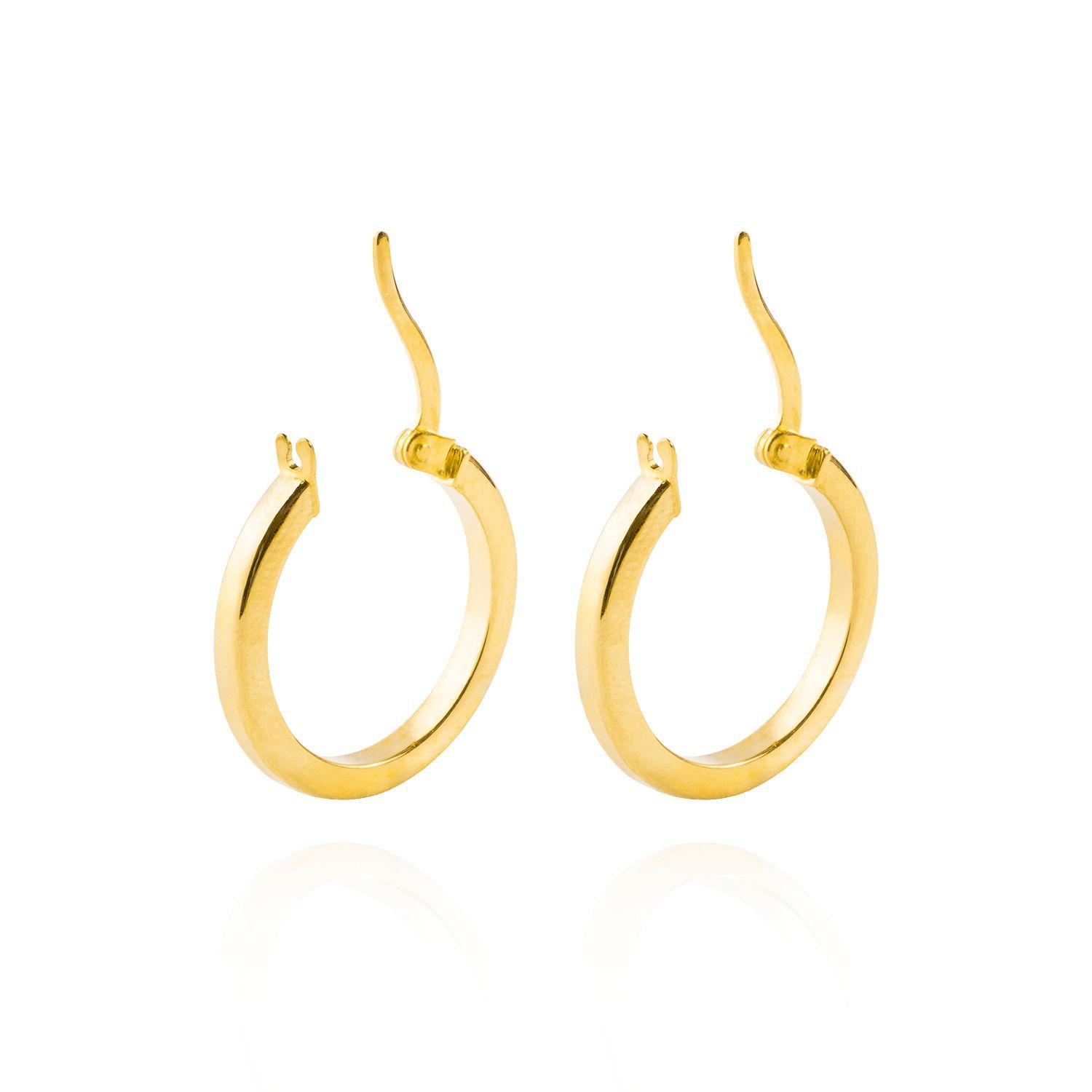 Aros de Oro 14kt Argolla Tubo 15mm-2