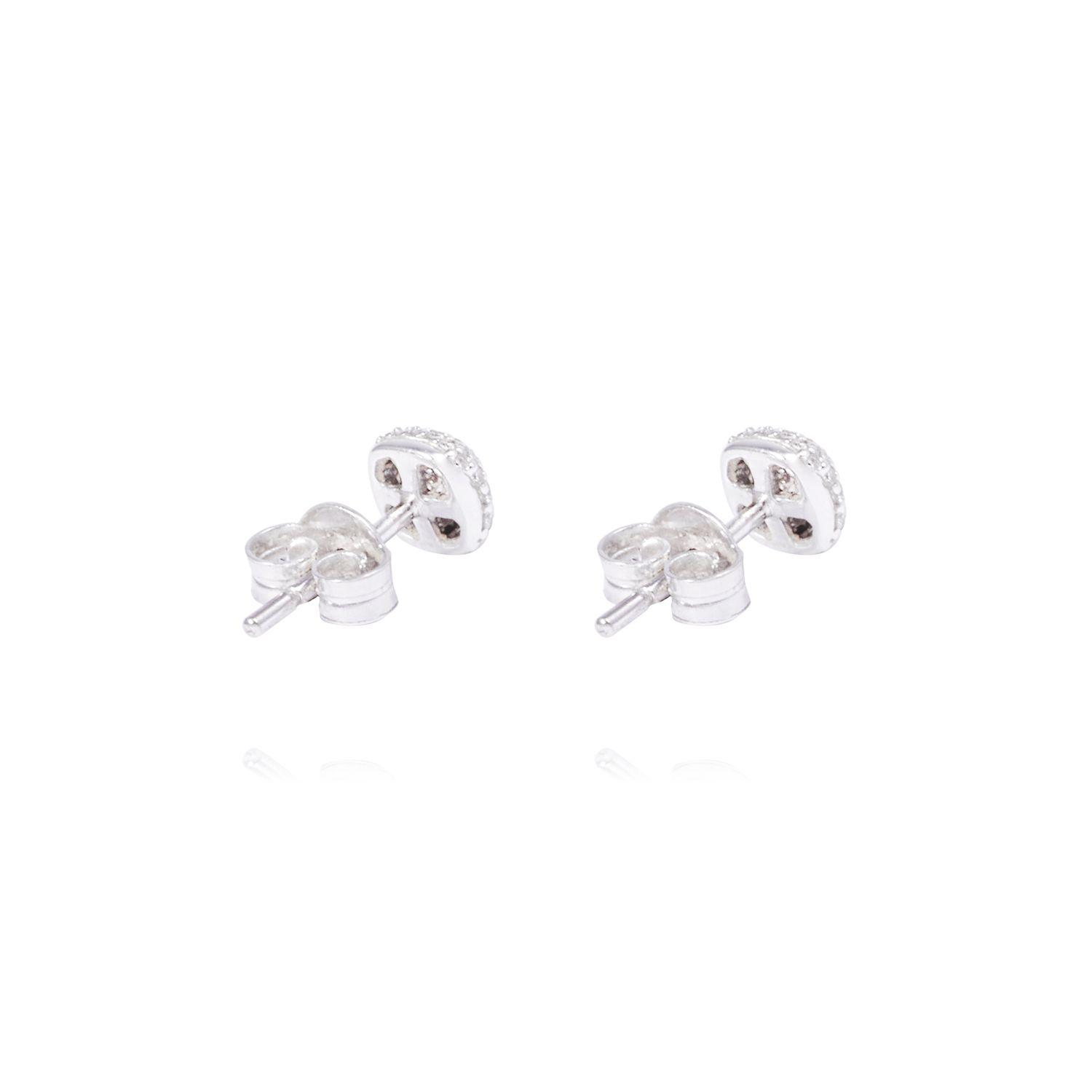 Aros Oro Blanco 18kt Cuadrados Diamantes 5x1 Pts-2