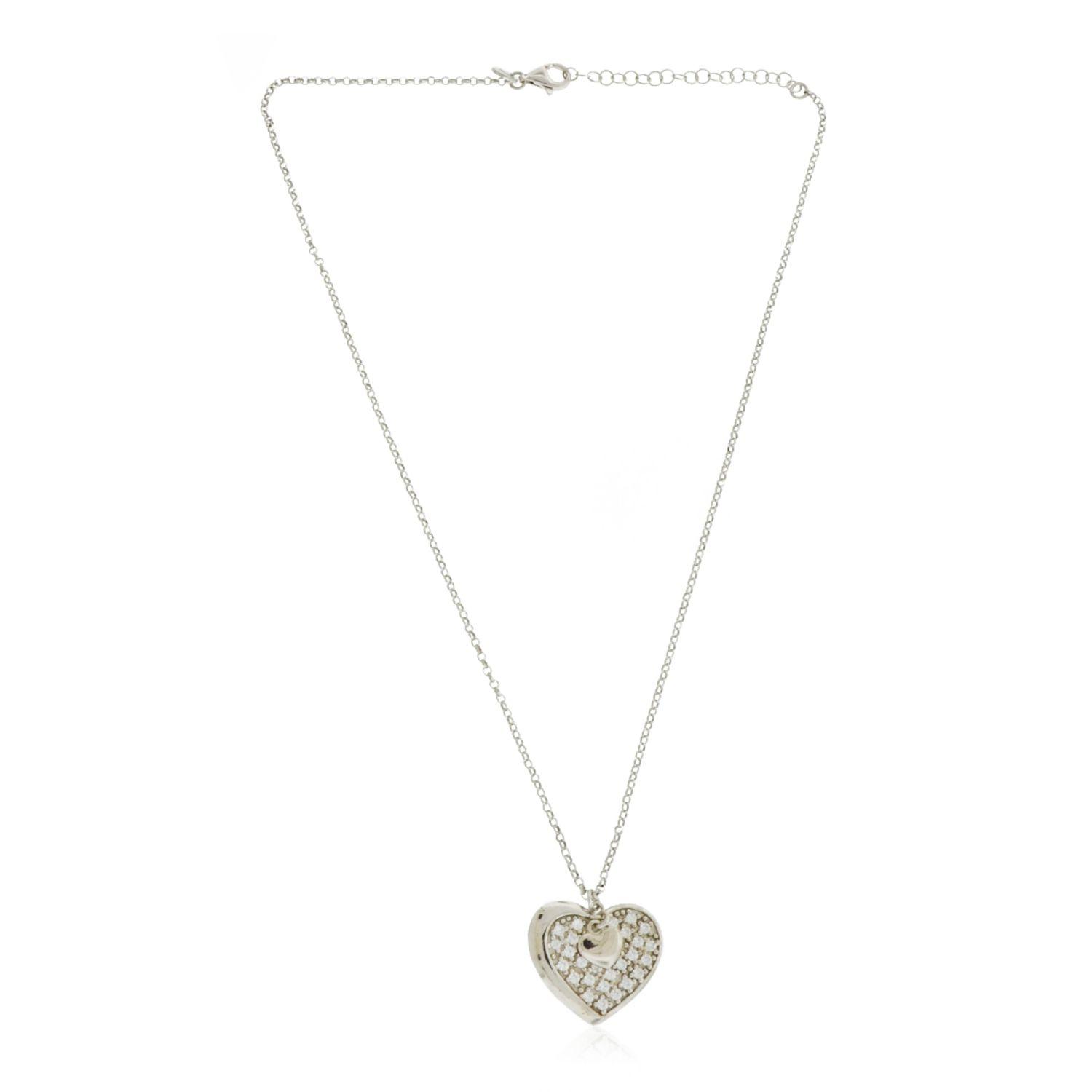 Collar de Plata Esterlina 925 Corazón con Circonitas-2