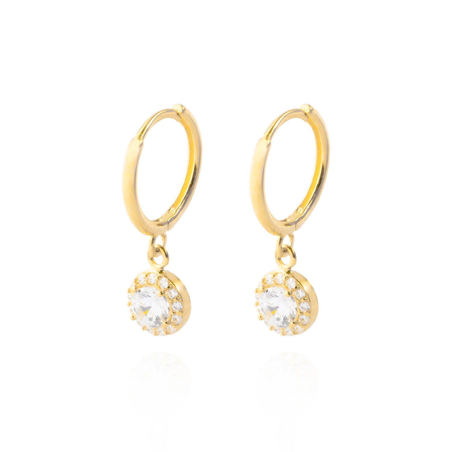 Aros de Oro 18kt Argollas Colgante-0