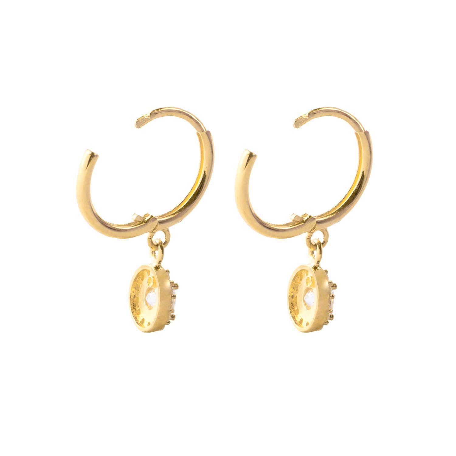 Aros de Oro 18kt Argollas Colgante-1