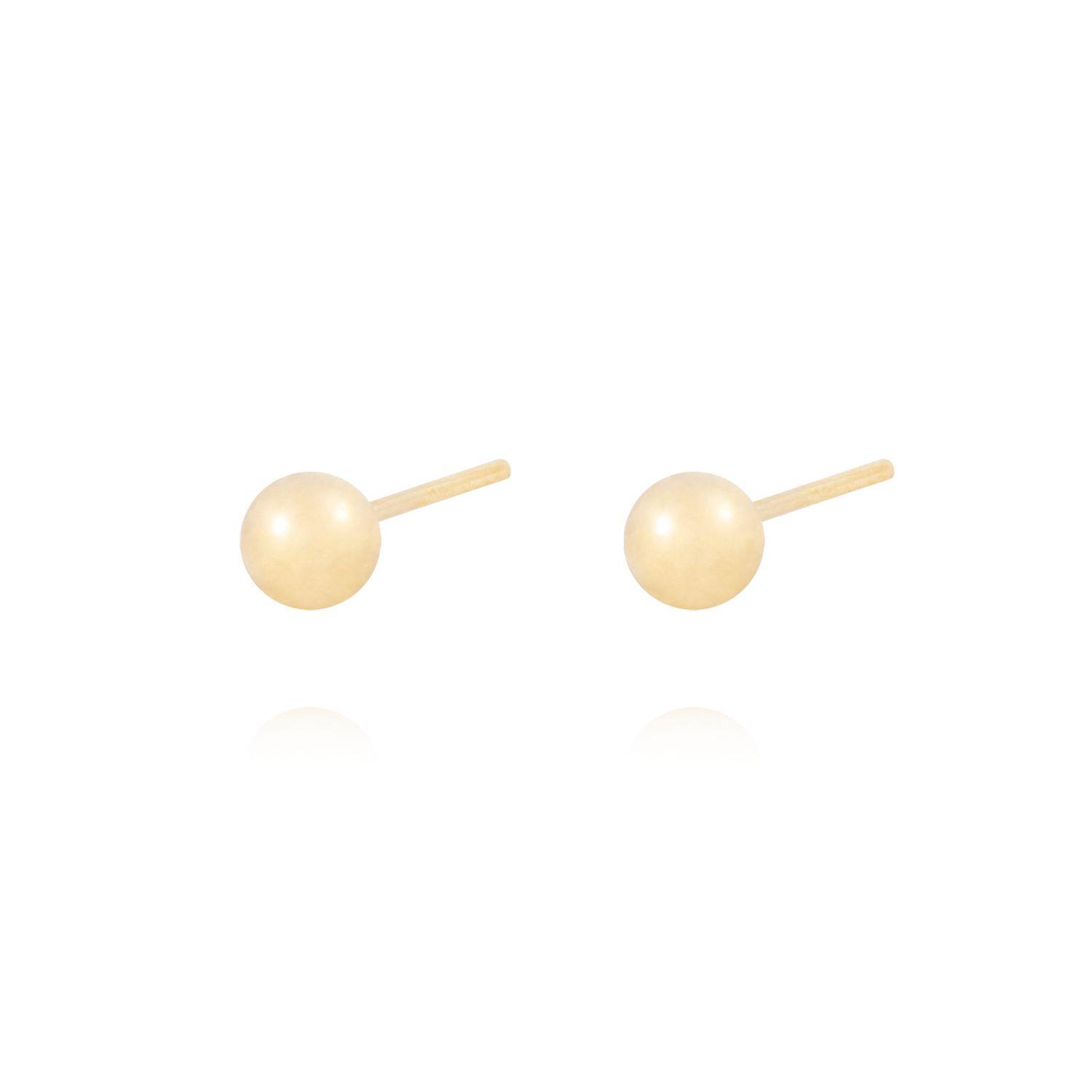 Aros de Oro 18 kt  Pelotita 3,5mm Tornillo tope-1