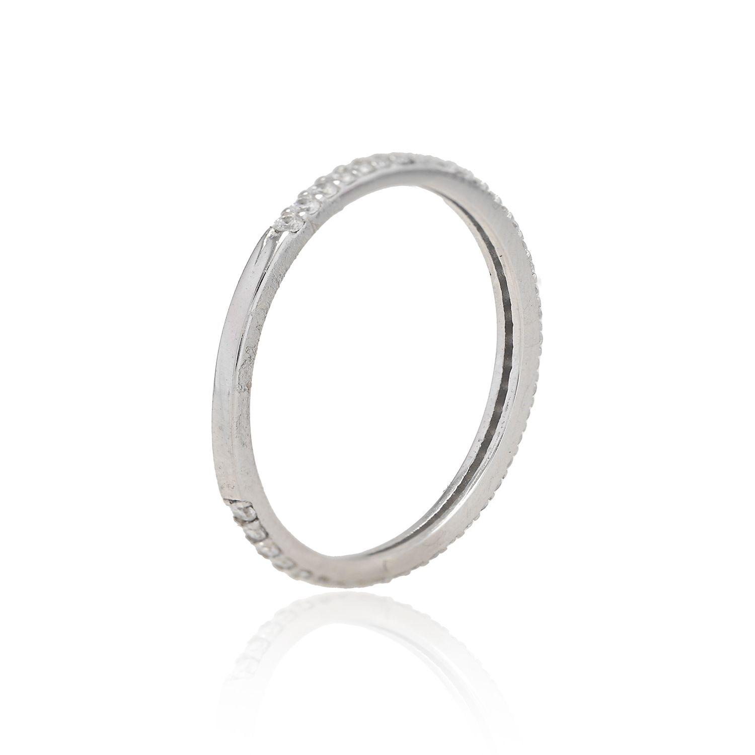 Anillo Compromiso de Oro 18Kt Circonita Cintillo Blanco-2