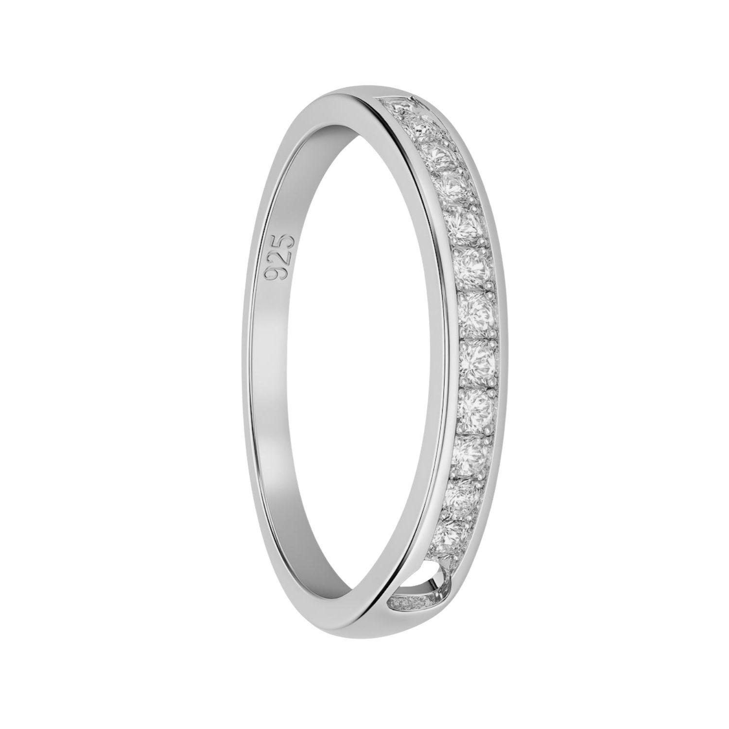 Anillo de Plata Esterlina 925 Riel con Circonita-2