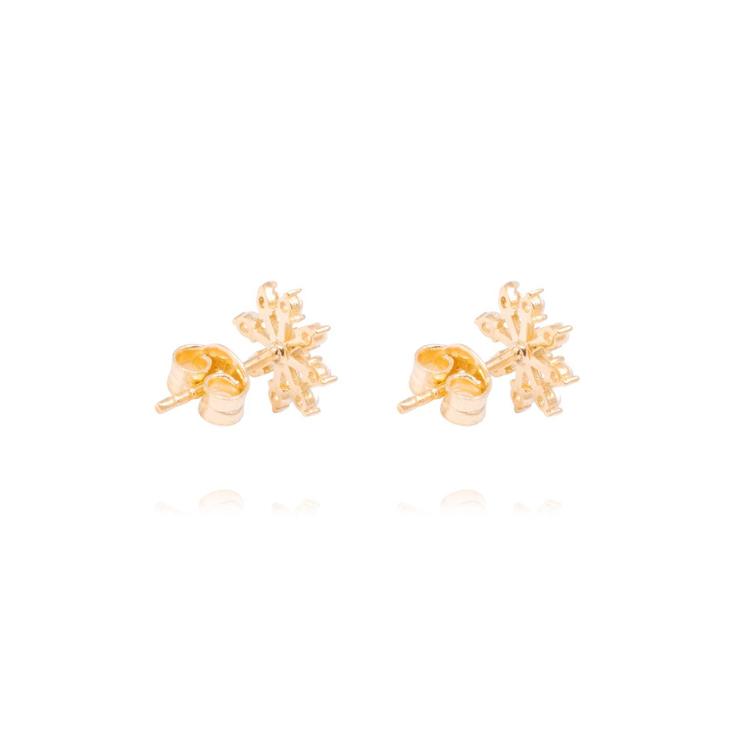 Aros de Oro de 18kt Circonitas copo de nieve-2