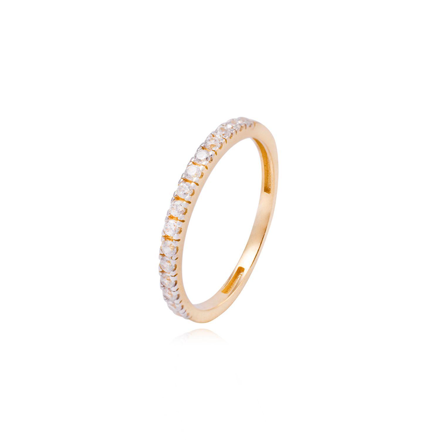 Anillo Compromiso de Oro 18Kt 12 Circonita Riel-0