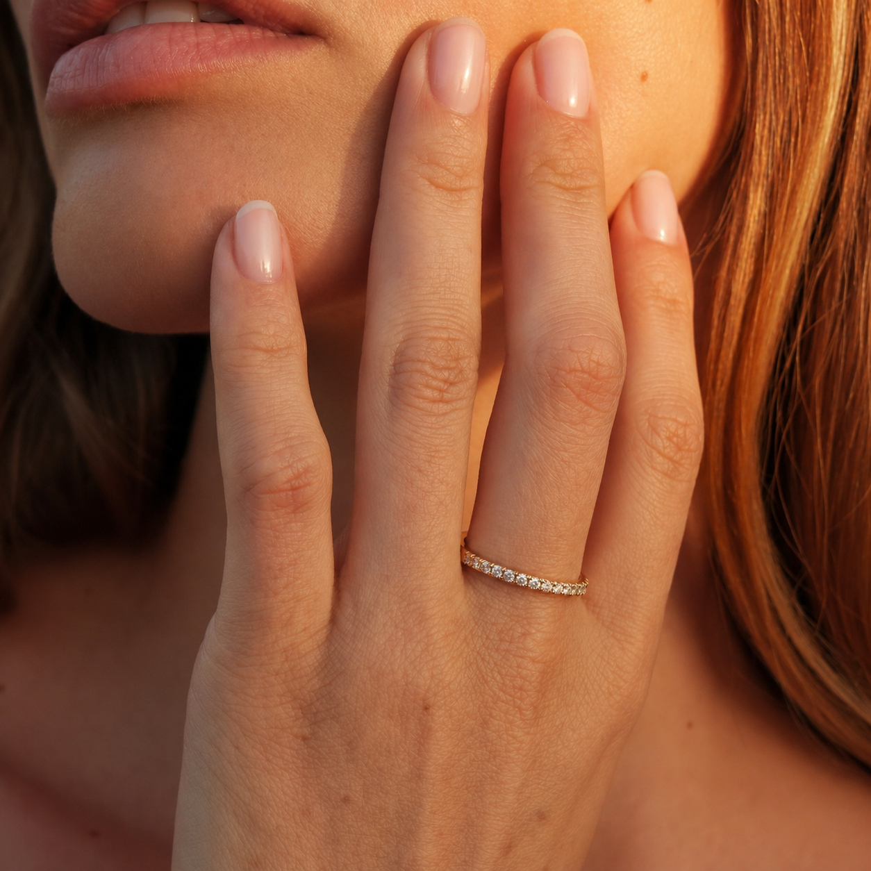 Anillo Compromiso de Oro 18Kt 12 Circonita Riel-3