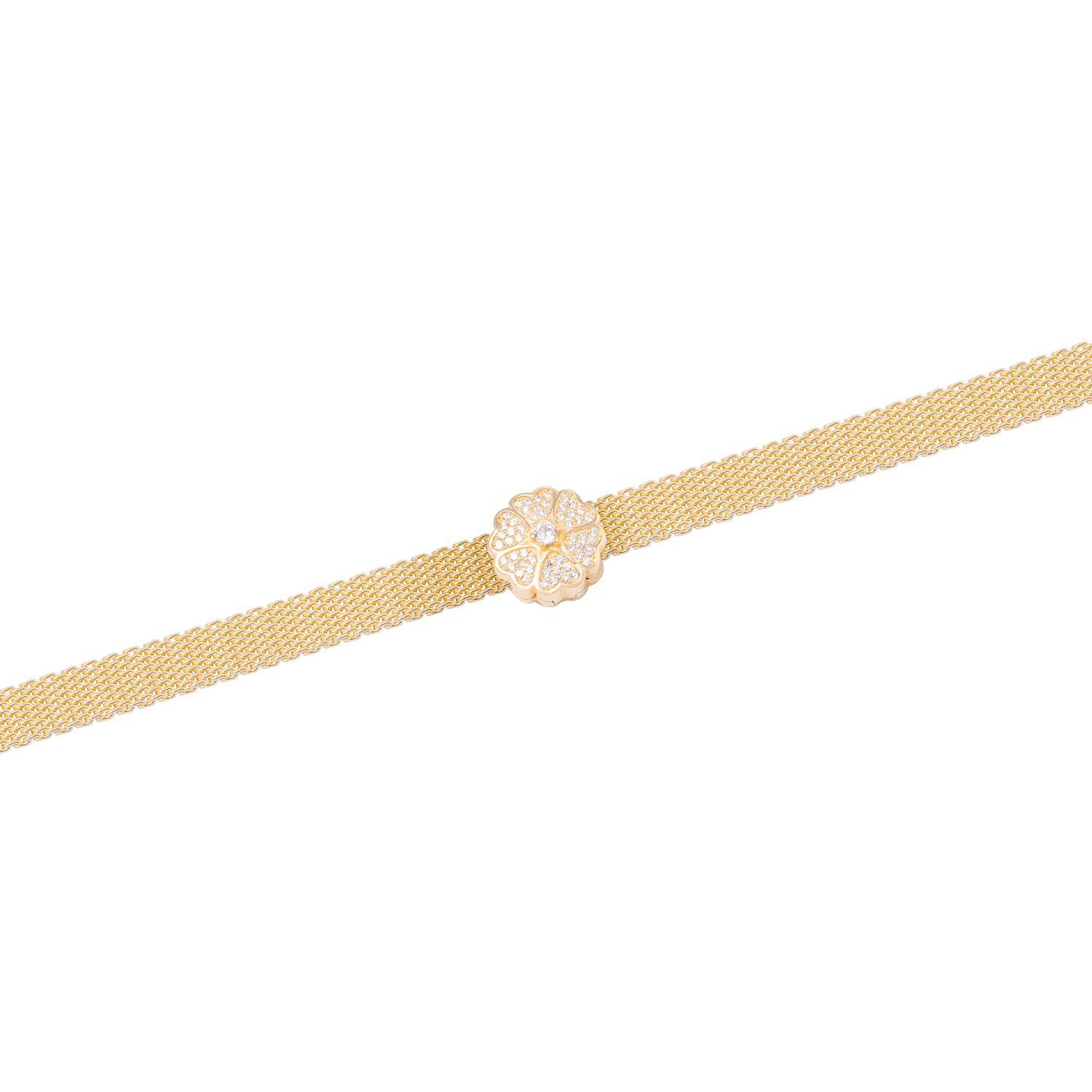 Dije de Plata broche Trébol 6 hojas Circonita Revestido en Oro 18kt-2