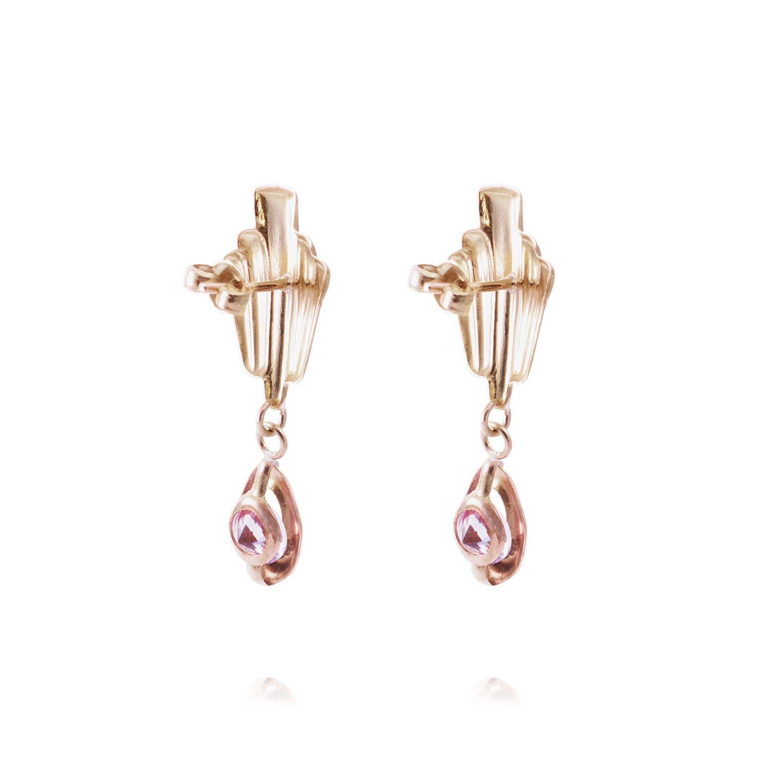 Aros Oro Miel 18kt Rosa de Francia-2