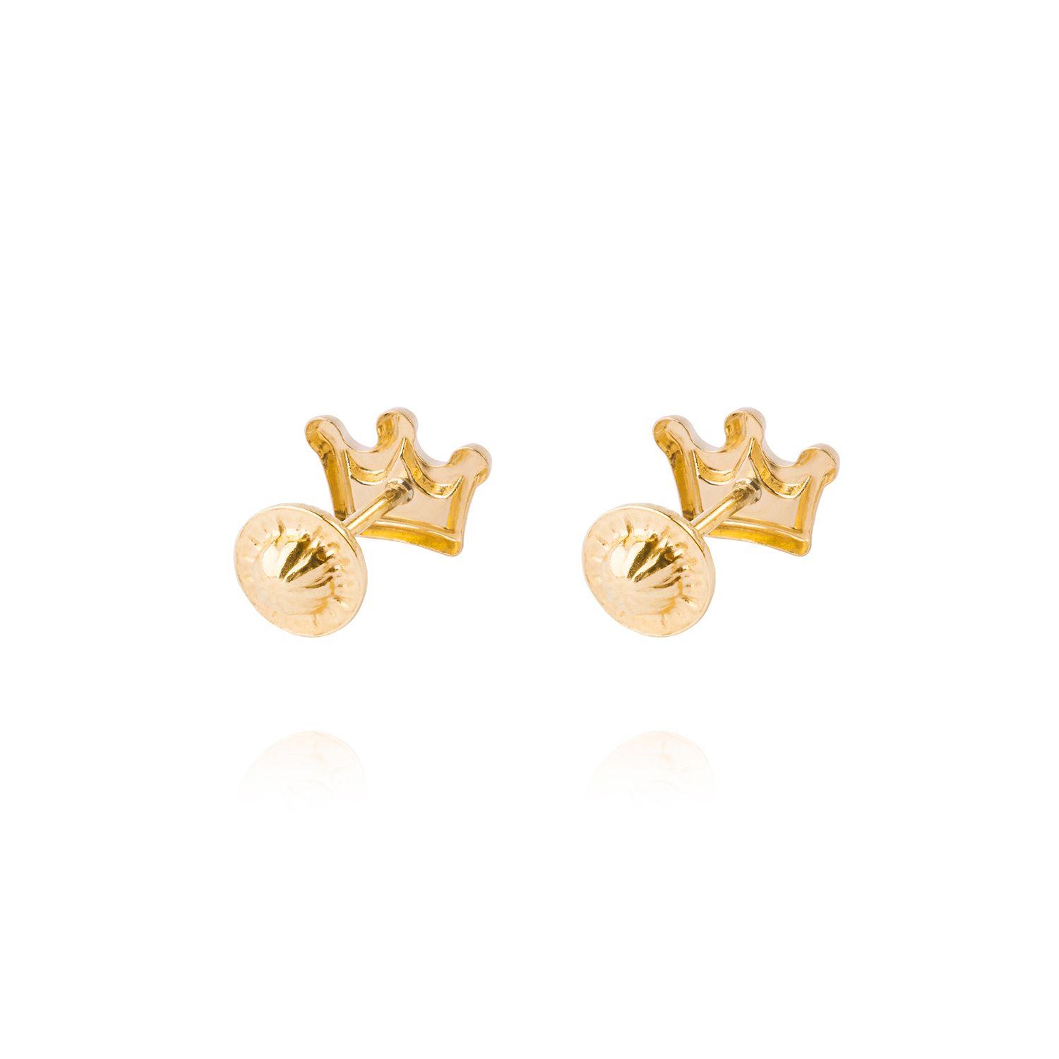 Aros de Oro 9kt Corona Real-2