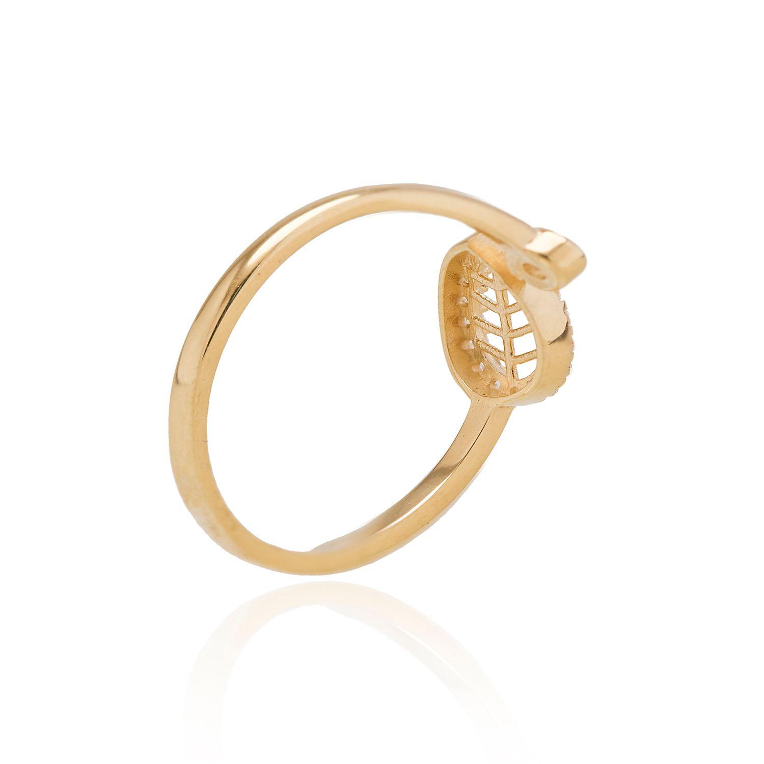 Anillo de Oro 18kt Hoja Circones-1