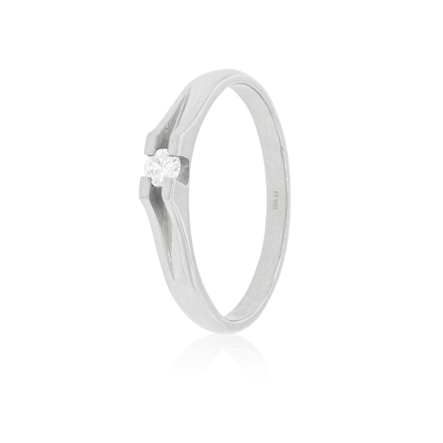 Anillo Compromiso Platino 950  Milán 1x6ptos Diamante-0