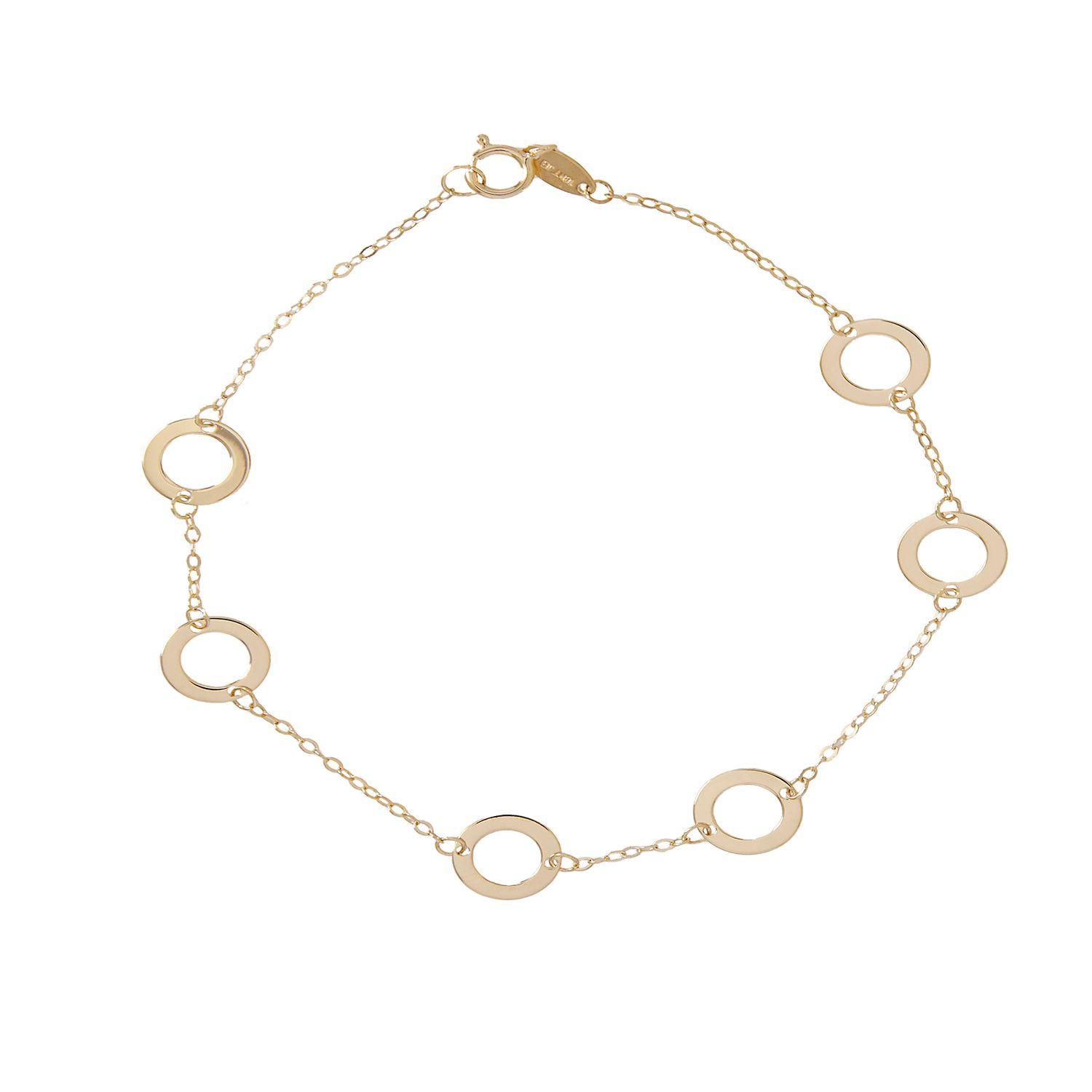 Pulsera de Oro 18kt Circulos Plano-0