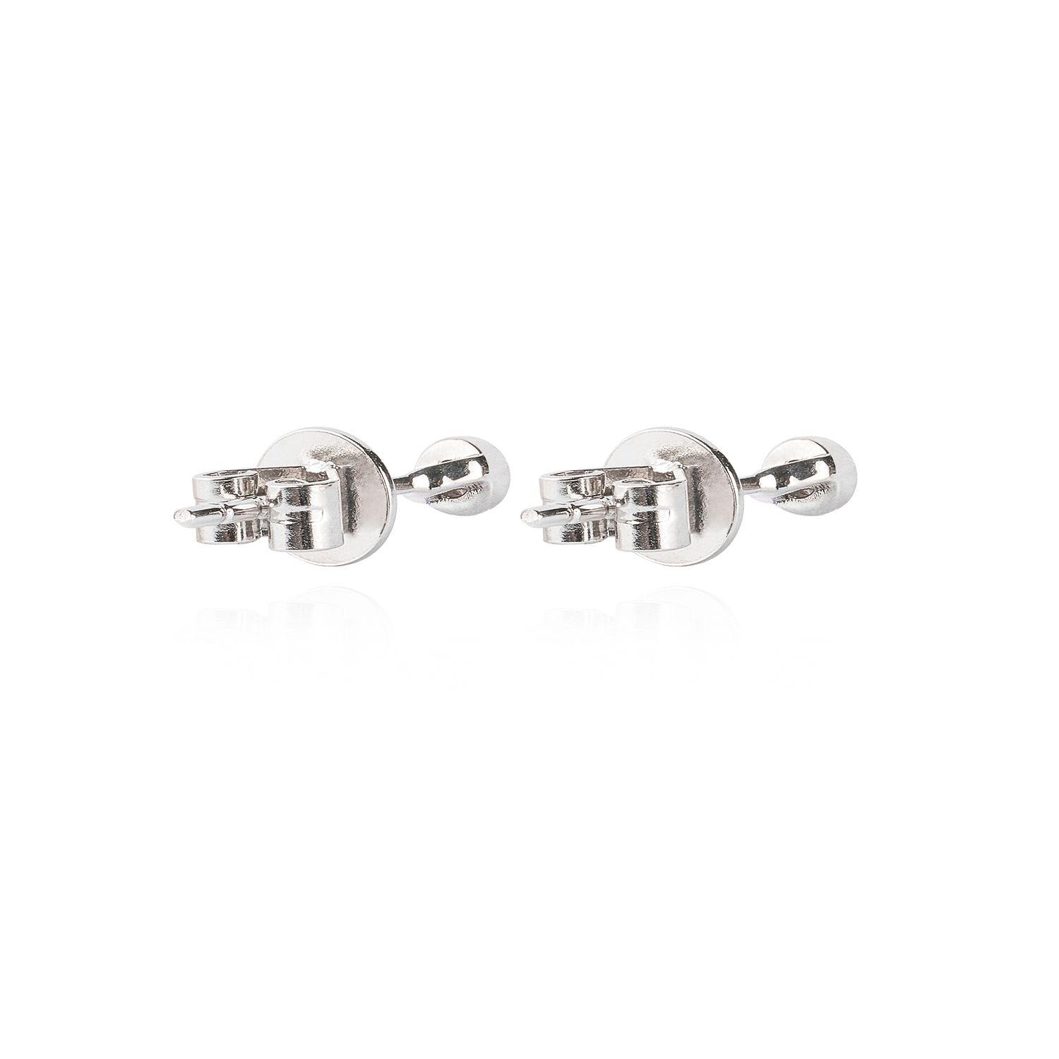Aros Oro Blanco 18kt Diamantes Punto de Luz  4pts total SI/H-1