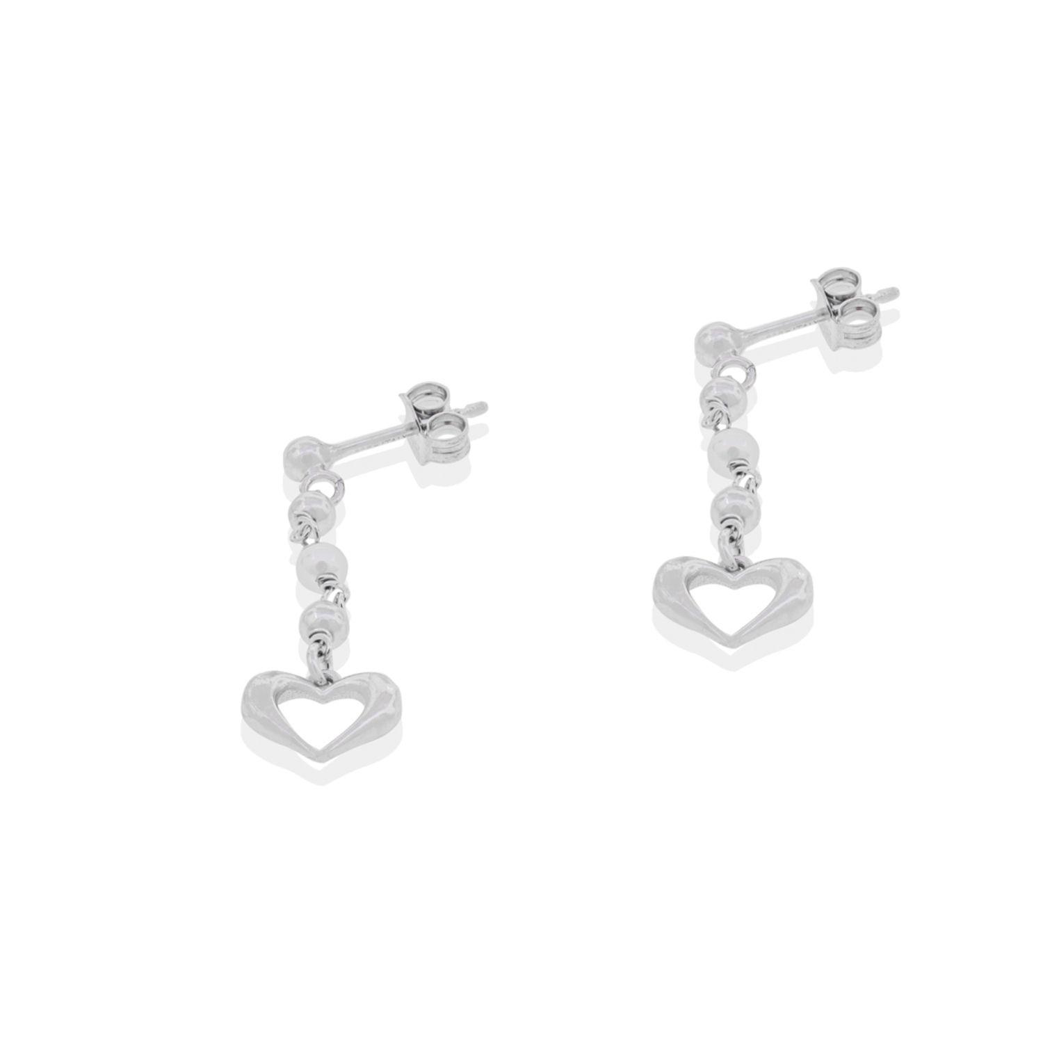 Aros de Plata Esterlina 925 Corazon Colgante Perla-2