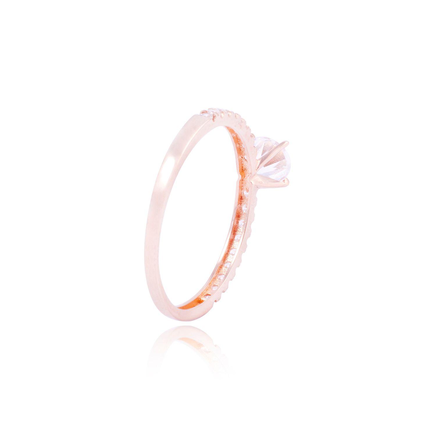 Anillo Compromiso Oro Rosado 18kt Circonita 4MM-2