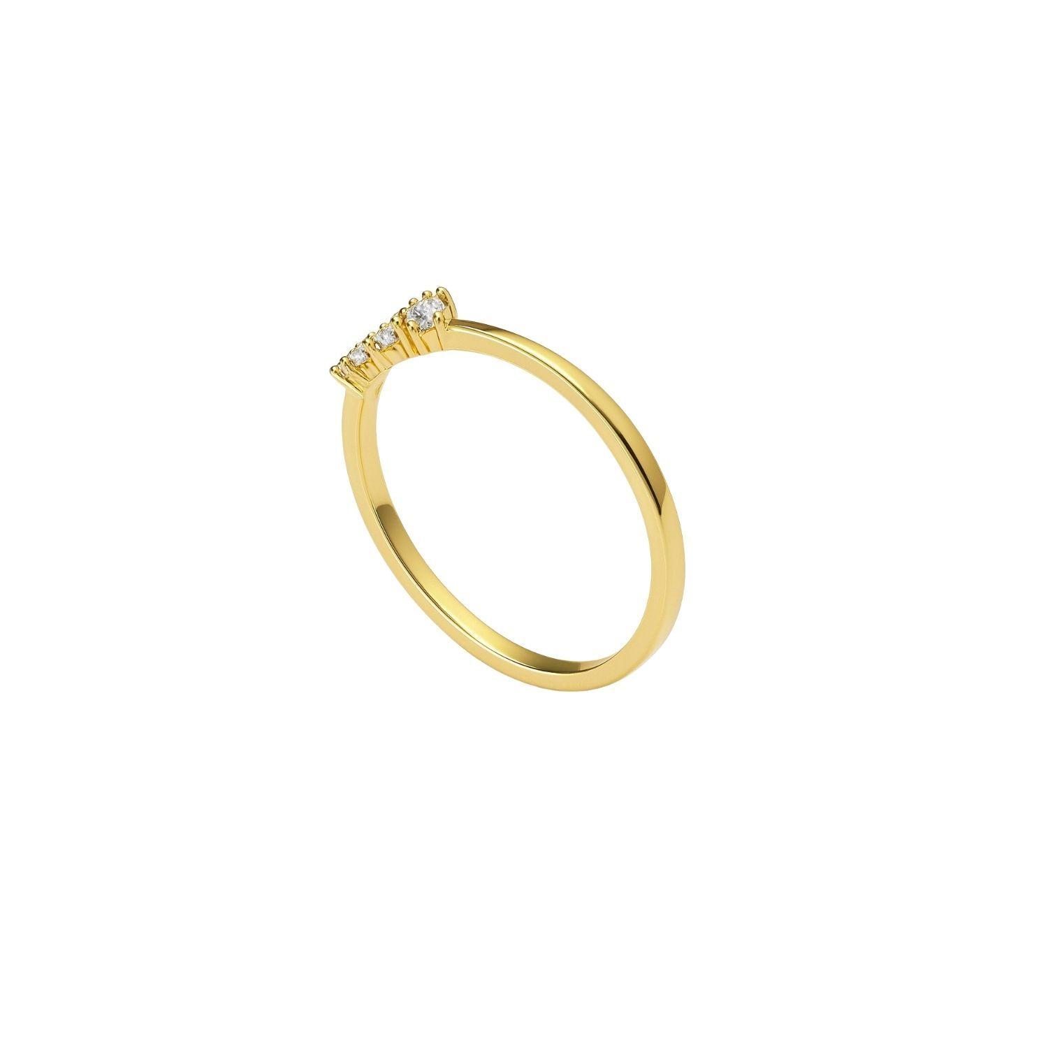Anillo Oro Amarillo 18kt Diamantes 5 Ptos-2