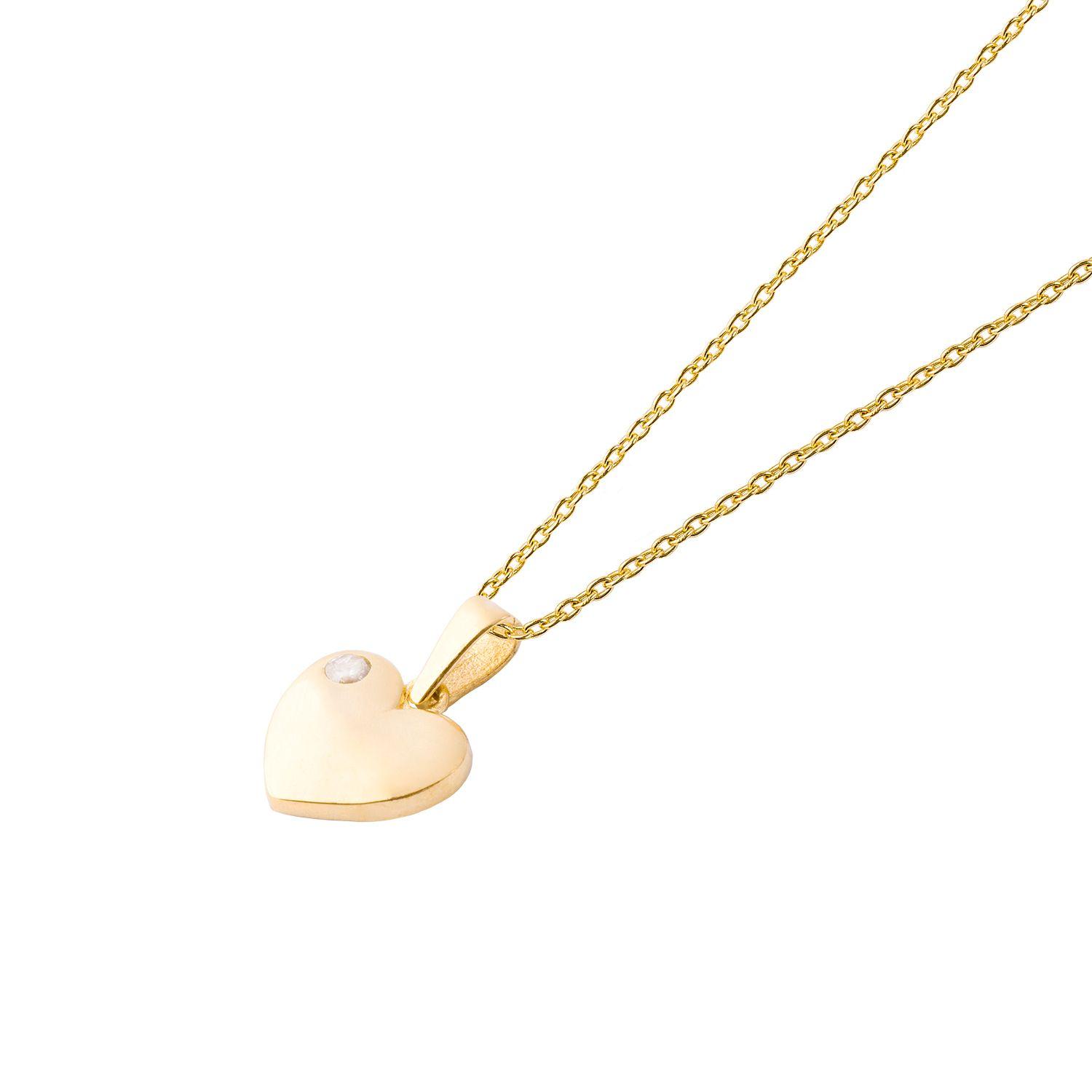 Collar de Oro 18kt Corazón circoncito-0