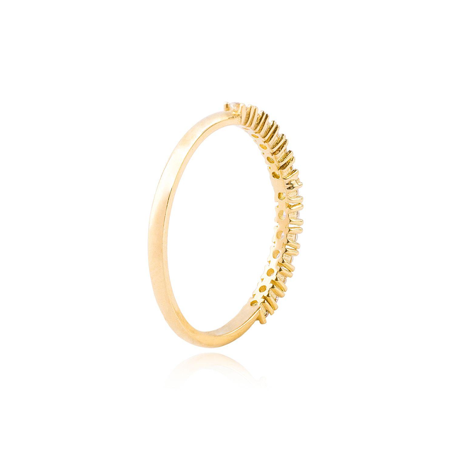 Anillos de Oro 18kt Modelo 1/2 Circón Cintillo-2