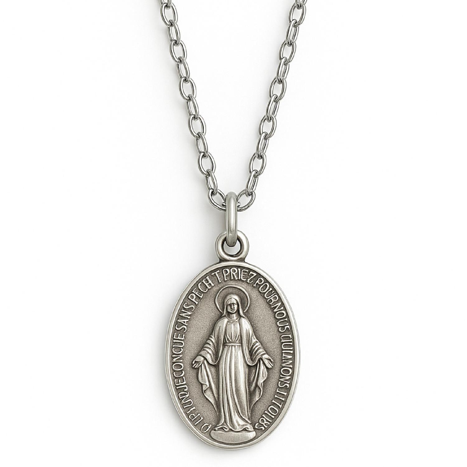 Colgante de Plata Esterlina 925 Virgen 20X19MM-2