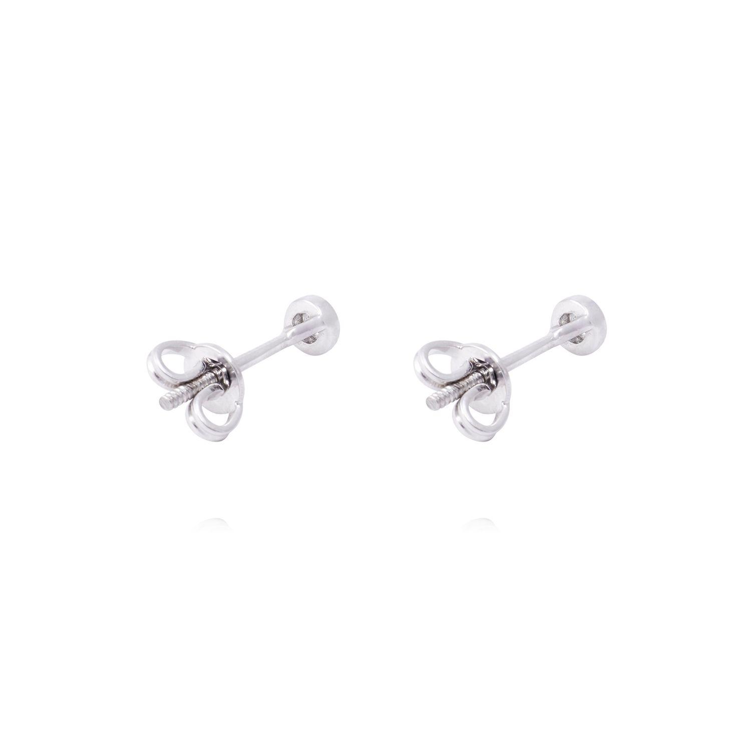 Aros de Oro Blanco 18kt Punto de Luz con Diamante 8Pts-2