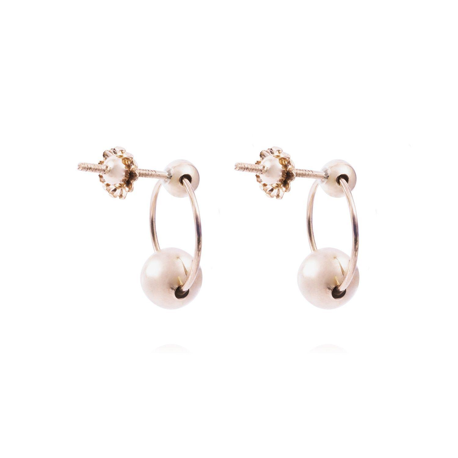 Aros Oro Miel 18kt Satelite-2
