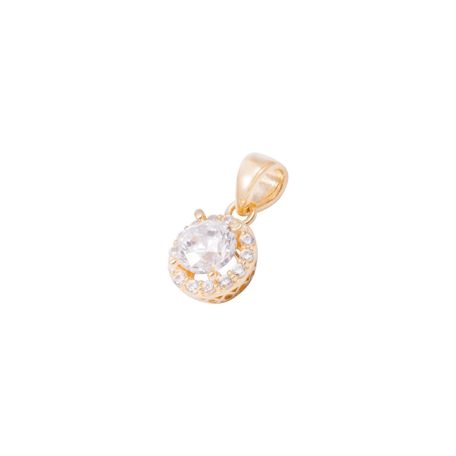 Colgante Oro Amarillo 18kt Circonita con Base Calada-0