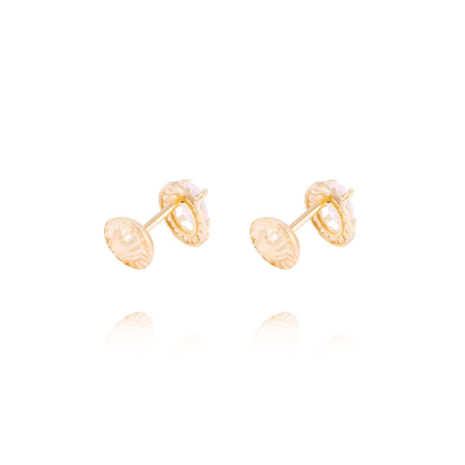 Aros de Oro de 18kt Circón grande-2