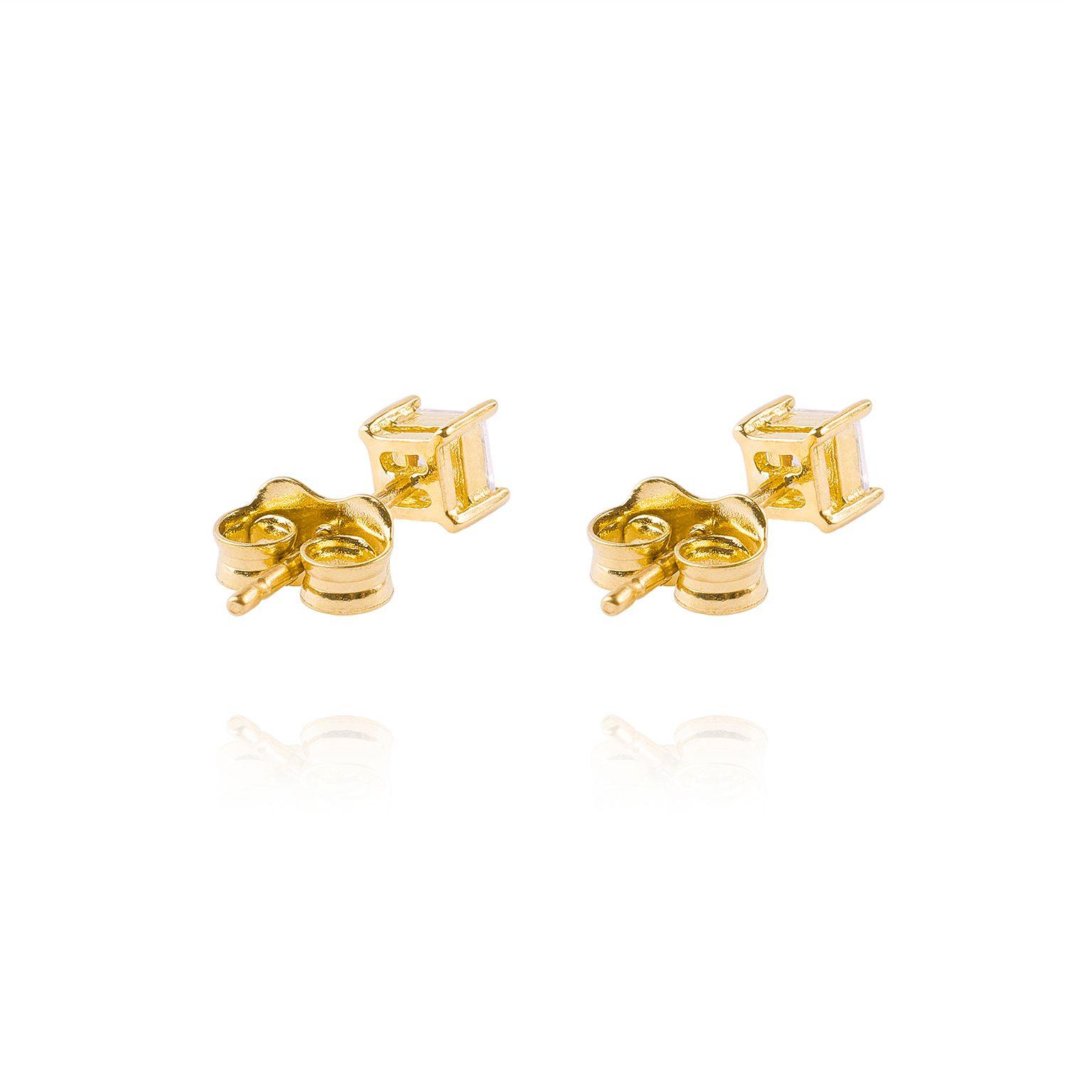 Aros de Oro 18kt Circon 4x4mm-2