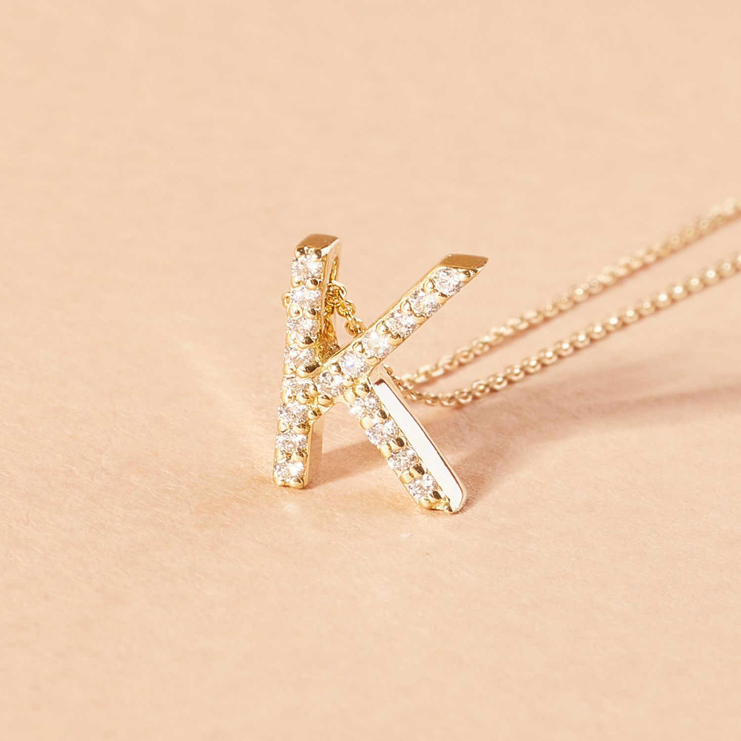 Collar Oro 18kt Letra K Diamantes 10Pts | Danielle Costantini-2
