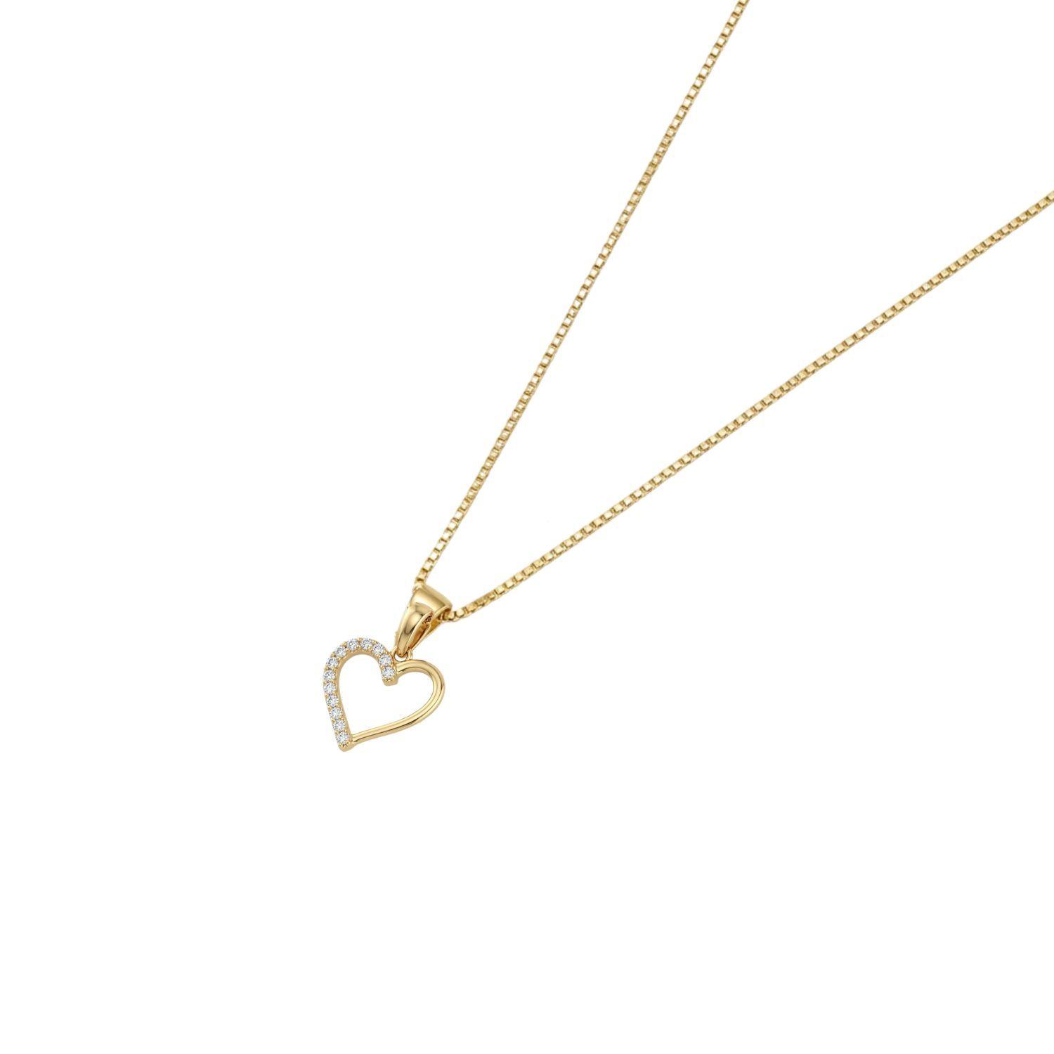 Colgante Oro 18Kt Corazon Circon-1