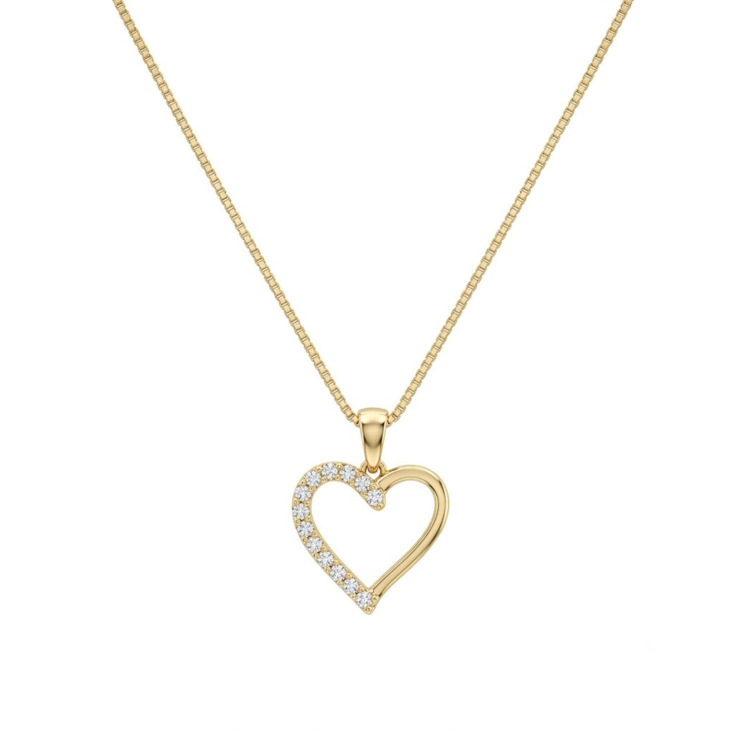 Colgante Oro 18Kt Corazon Circon-2