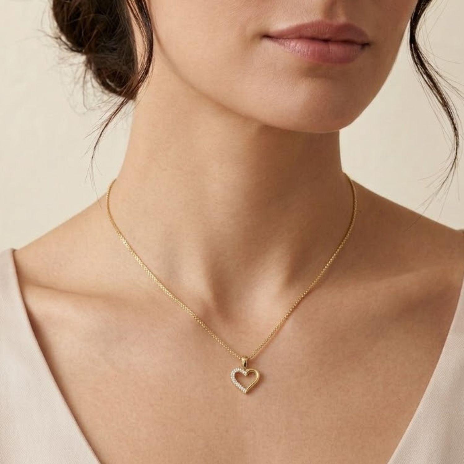 Colgante Oro 18Kt Corazon Circon-3