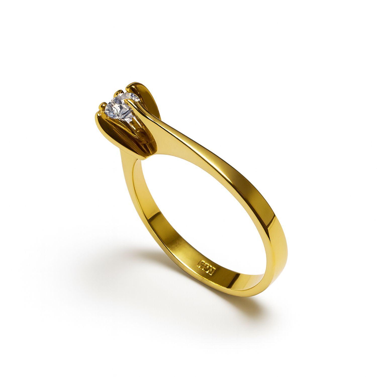 Anillo Oro Amarillo 18Kt Solitario Circonita-2