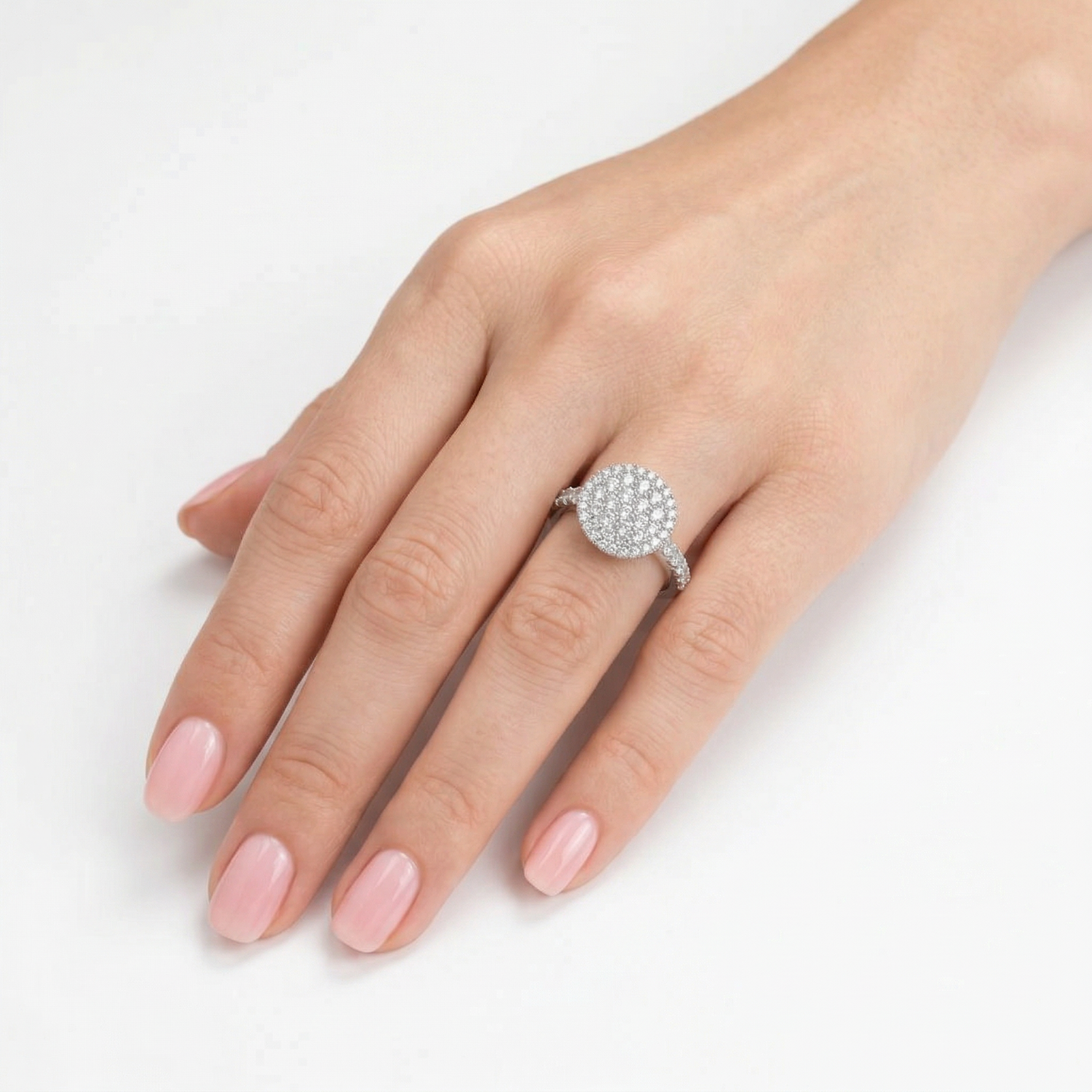 Anillo Oro Blanco 18kt Diamantes 1,74 Qts Halo-2