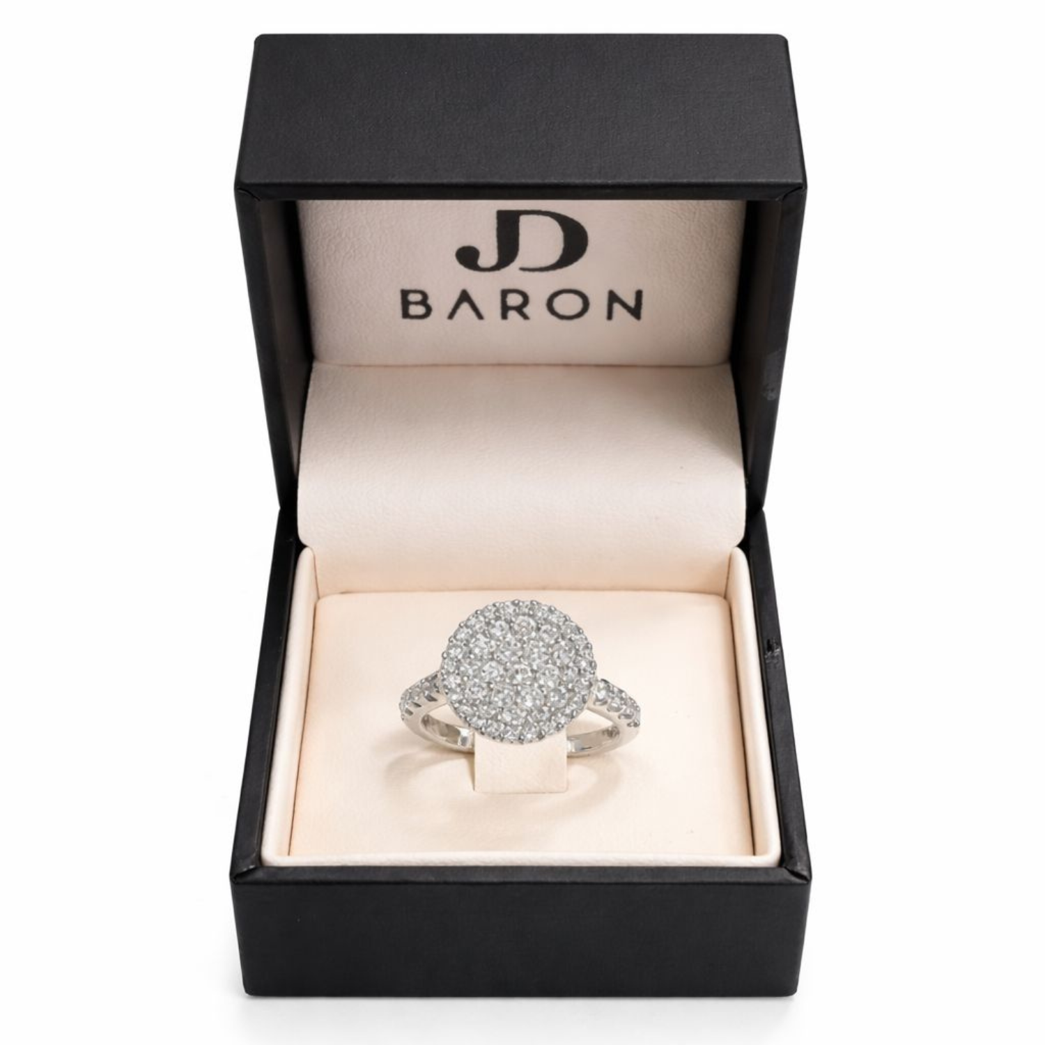 Anillo Oro Blanco 18kt Diamantes 1,74 Qts Halo-3