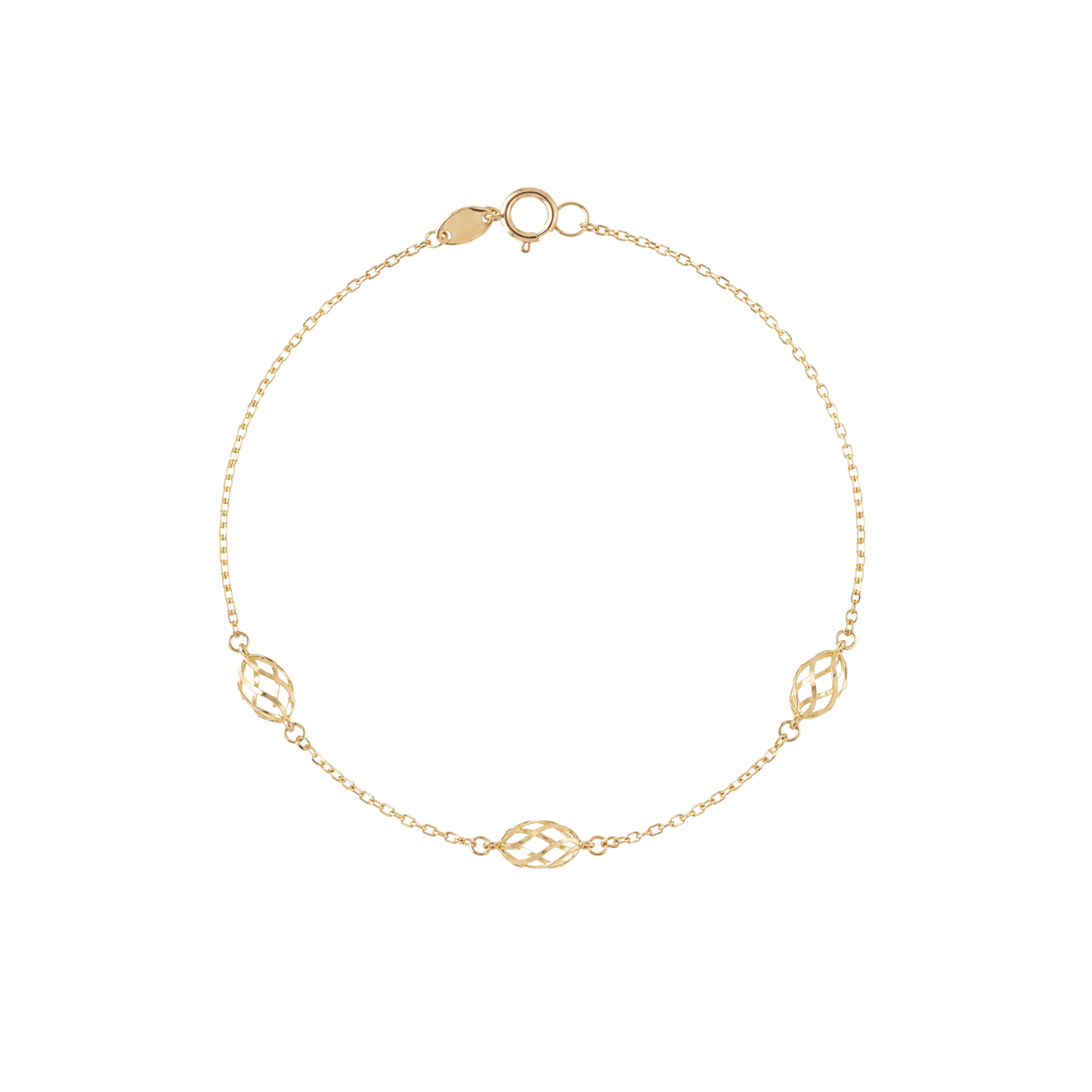 Pulsera de Oro 18kt Hojas Biceladas-0