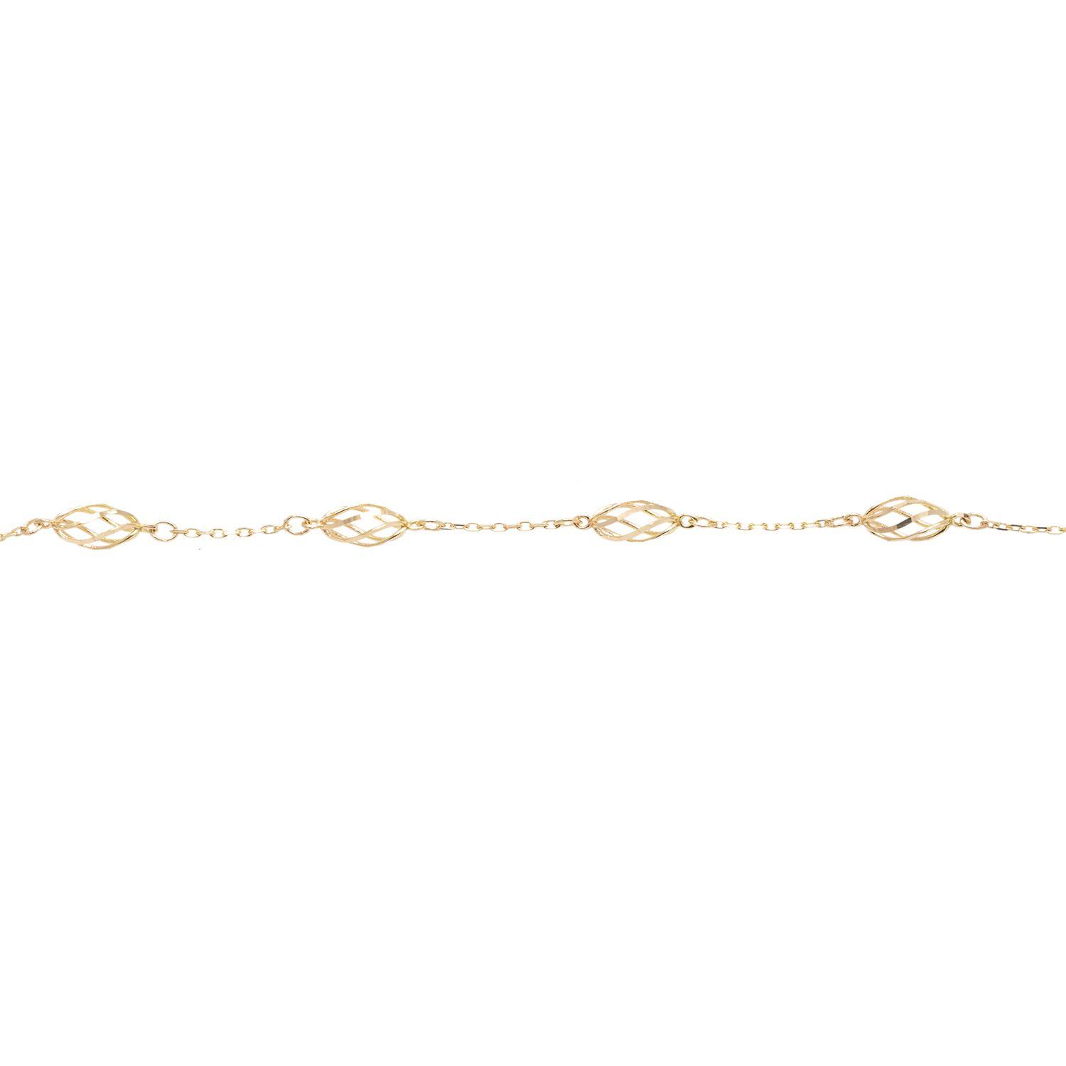 Pulsera de Oro 18kt Hojas Biceladas-2
