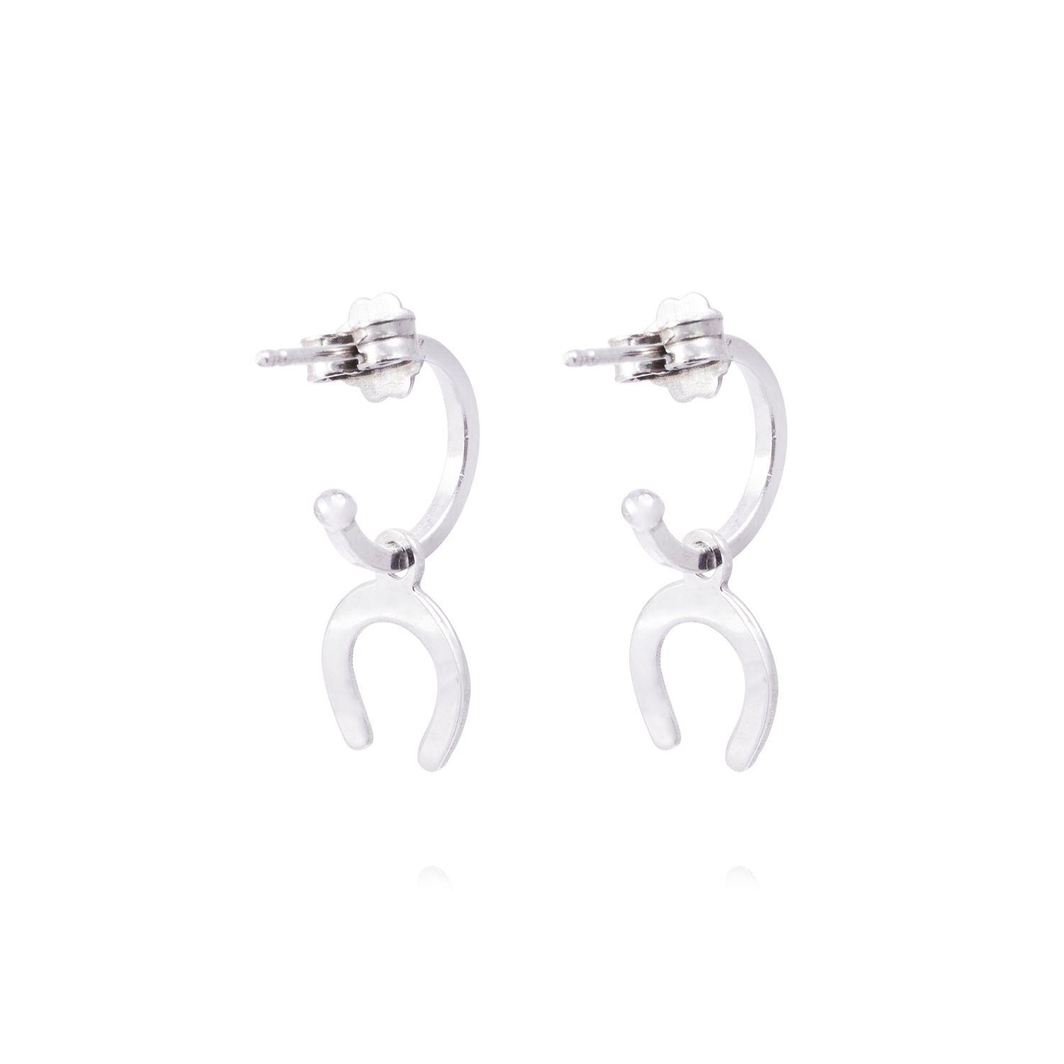 Aros de Plata Esterlina 925 Argollas Herraduras-2