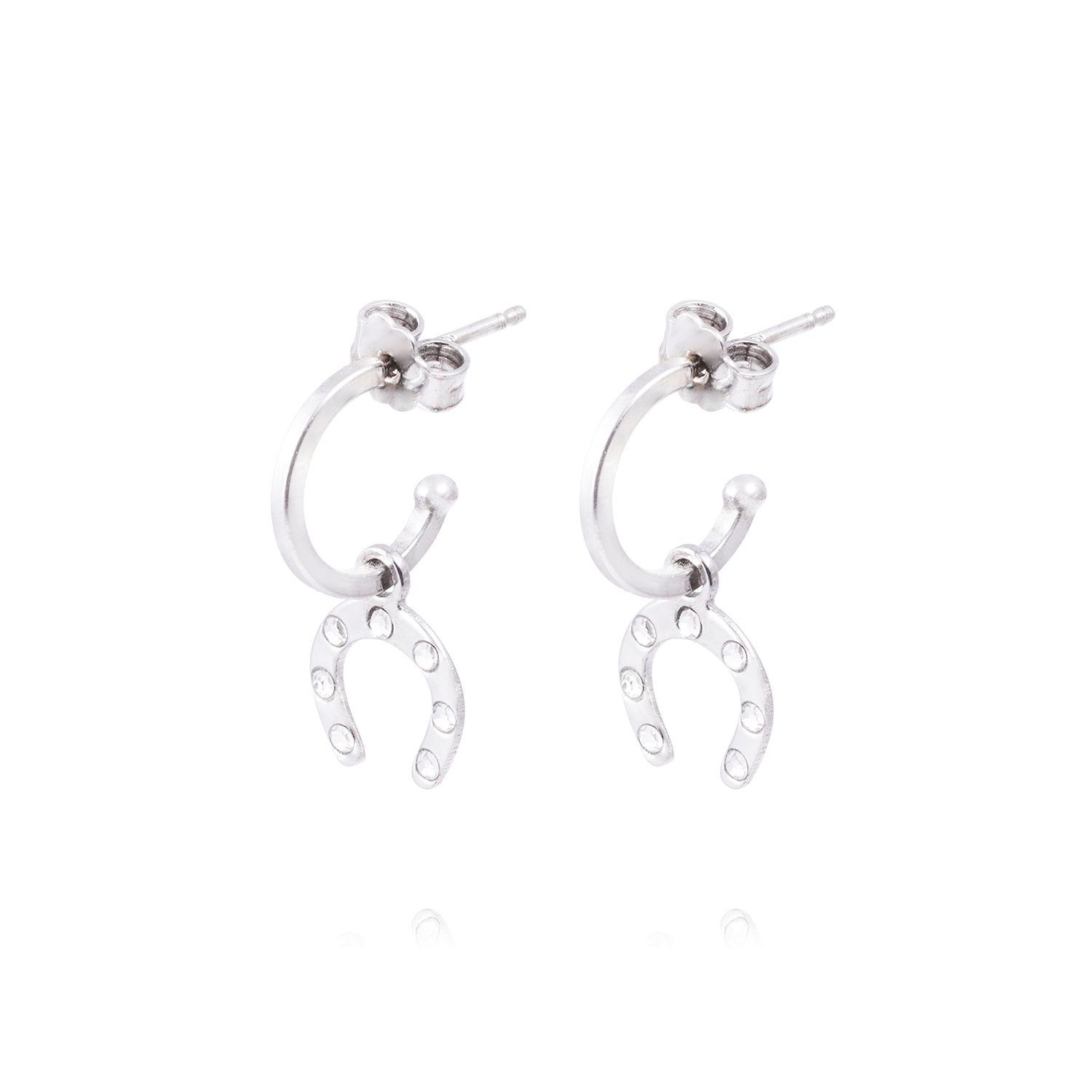 Aros de Plata Esterlina 925 Argollas Herraduras-0