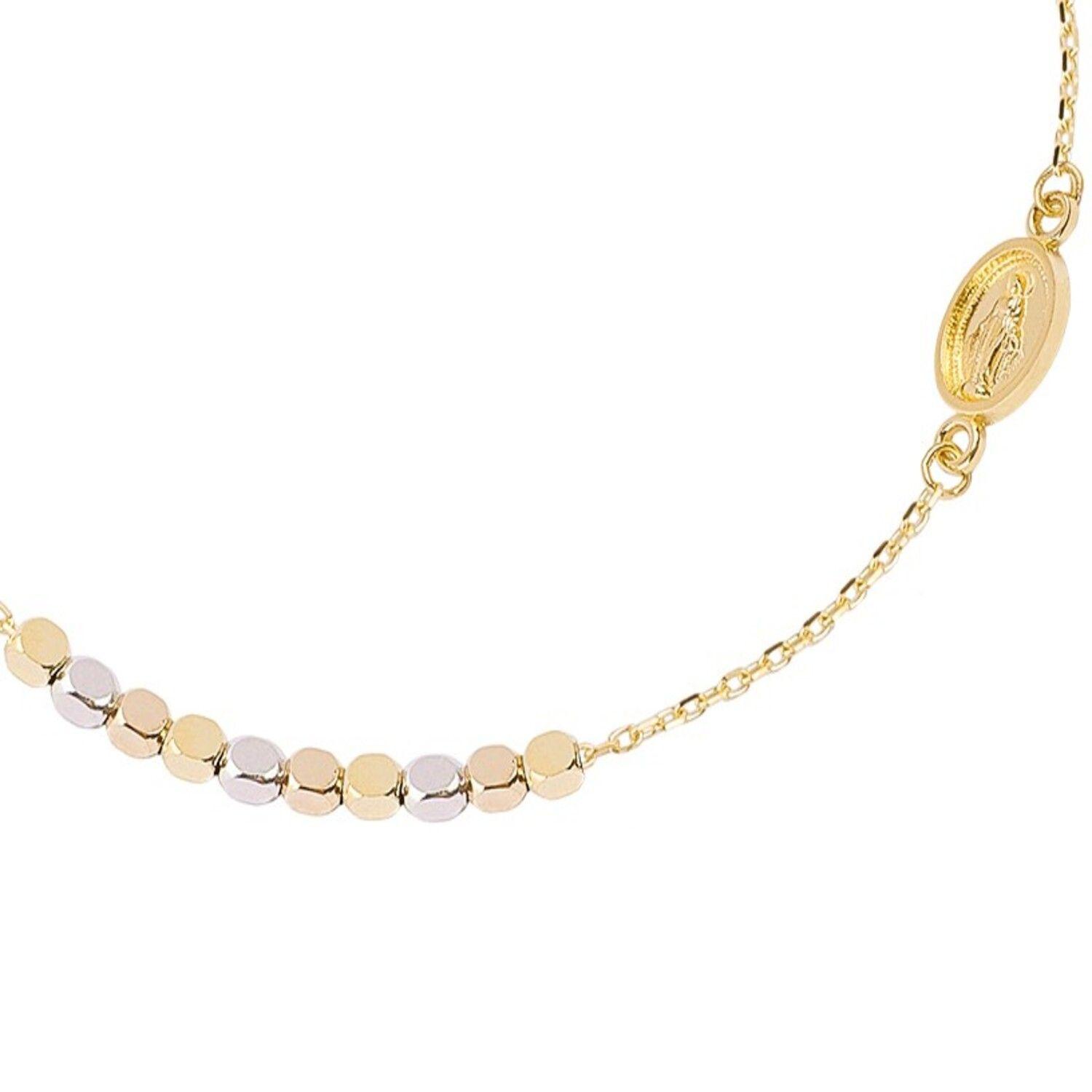 Pulsera de Oro 18kt Denario Cruz-2
