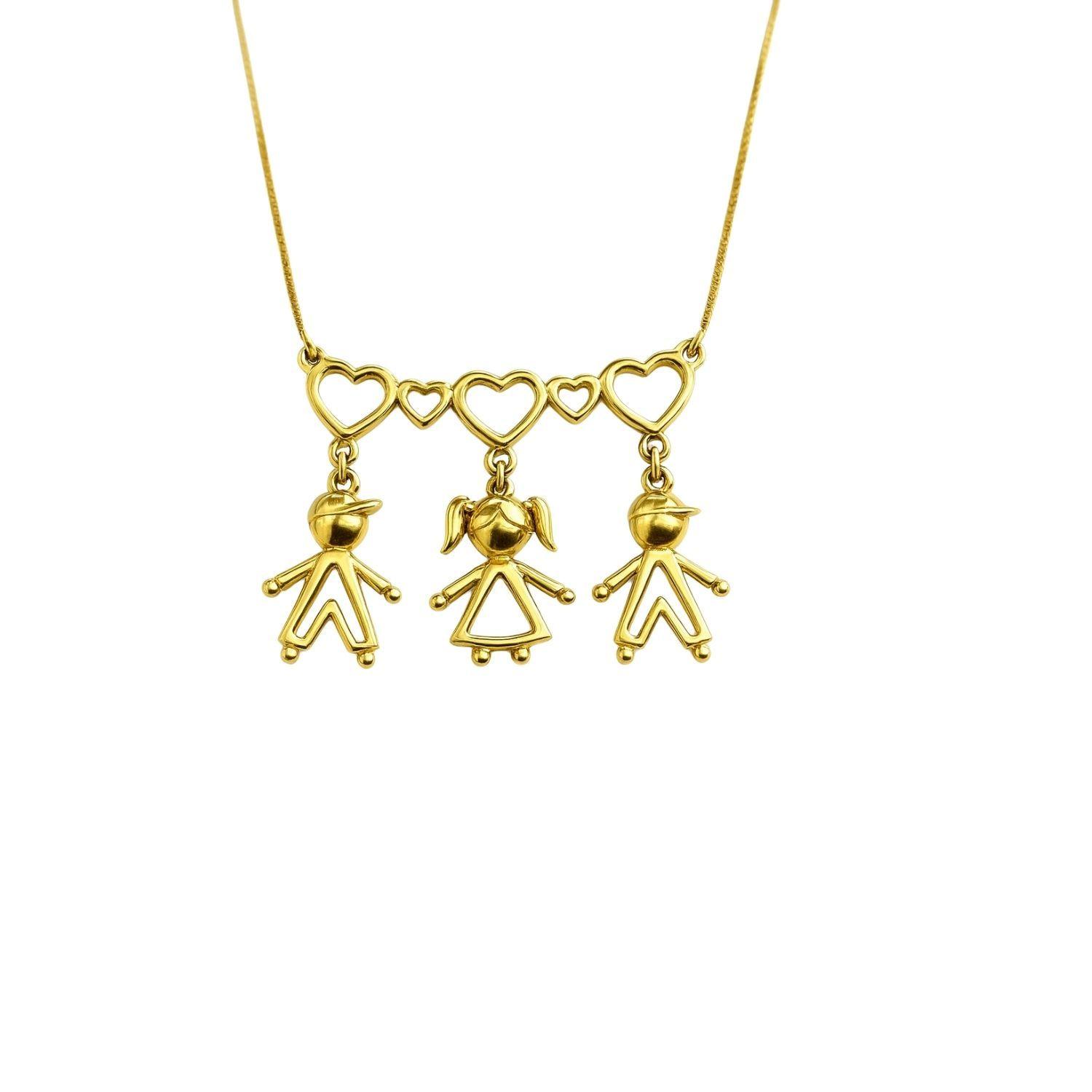 Collar Oro Amarillo 18kt Niña-Dos Niños-3