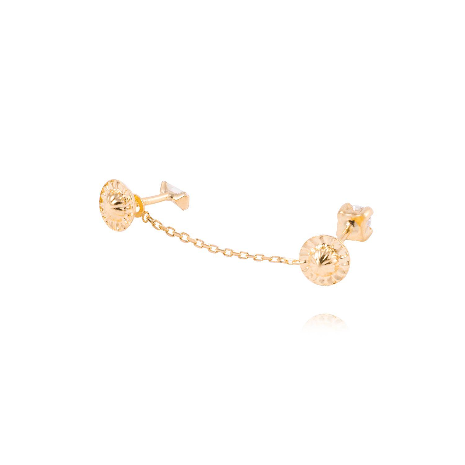Piercing de Oro de 18kt Circón con colgante-3