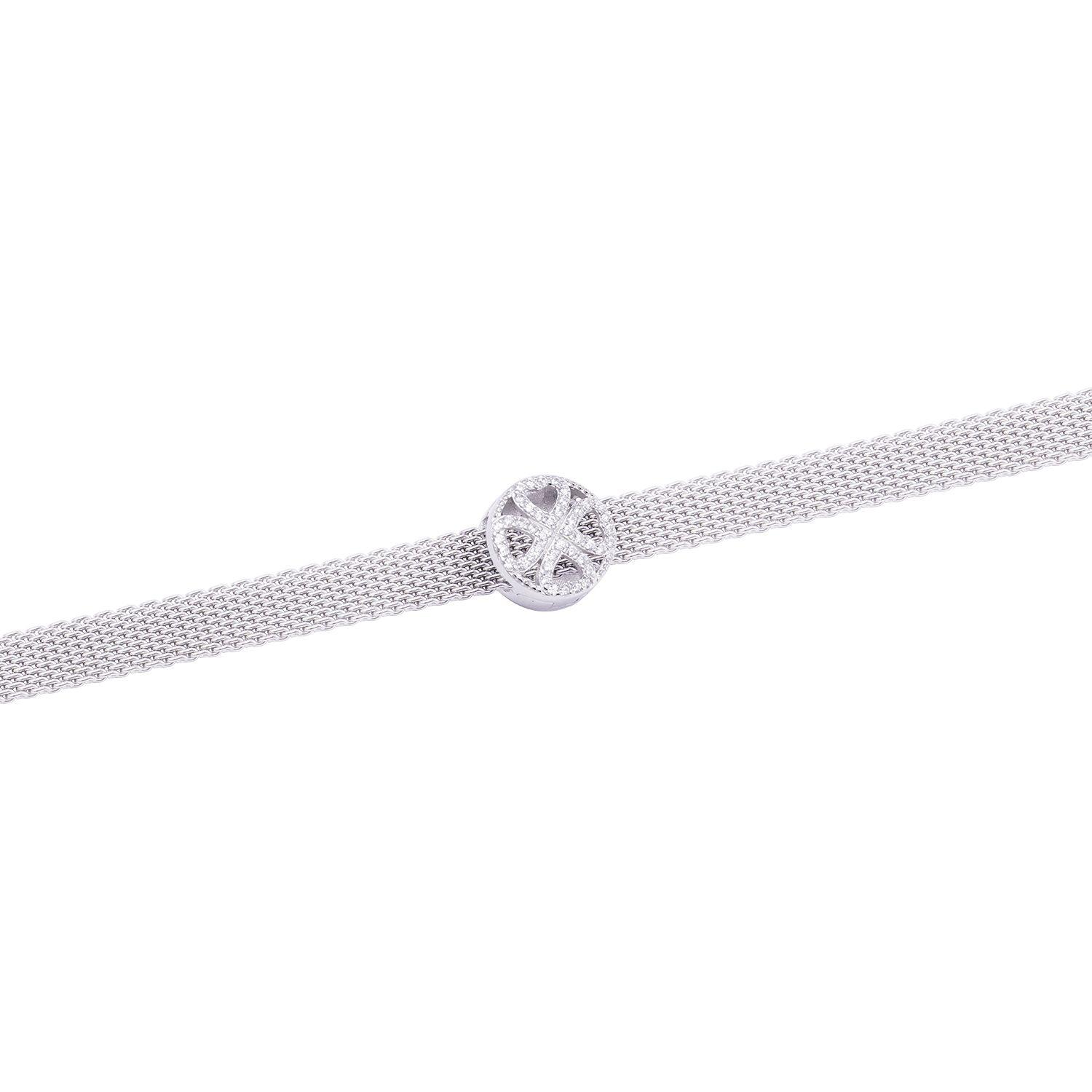 Dije de Plata broche Trébol con Circonita-2
