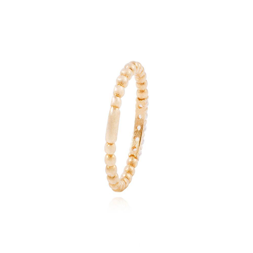 Anillo Compromiso de Oro 18Kt Circón Bolitas-2