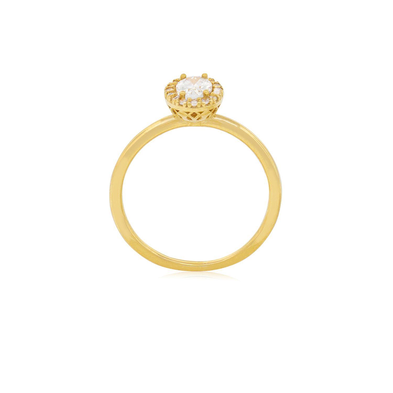 Anillo de Oro 18kt Circon Ovalado 4mm-1