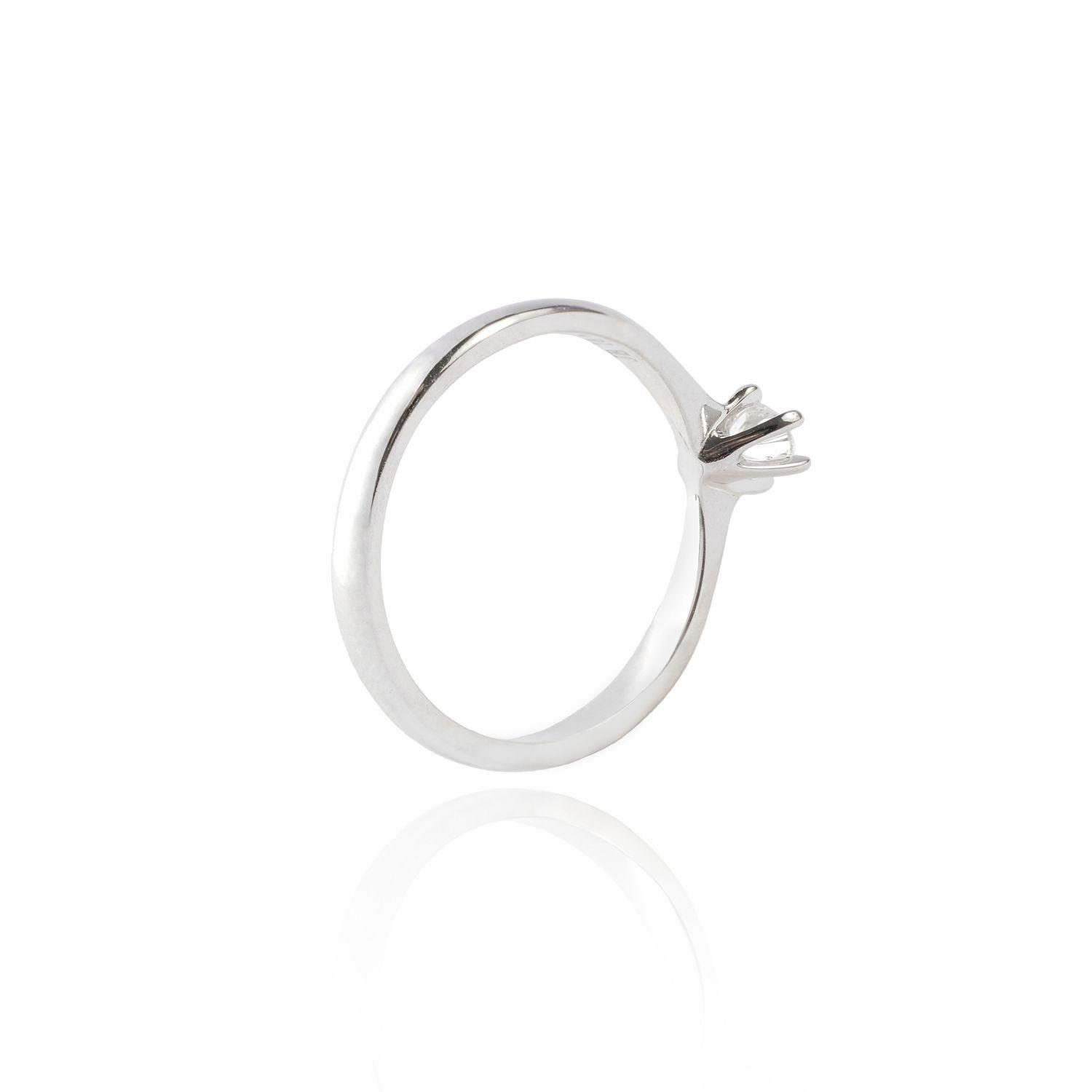 Anillo Solitario Oro Blanco 18Kt 14 Puntos-1