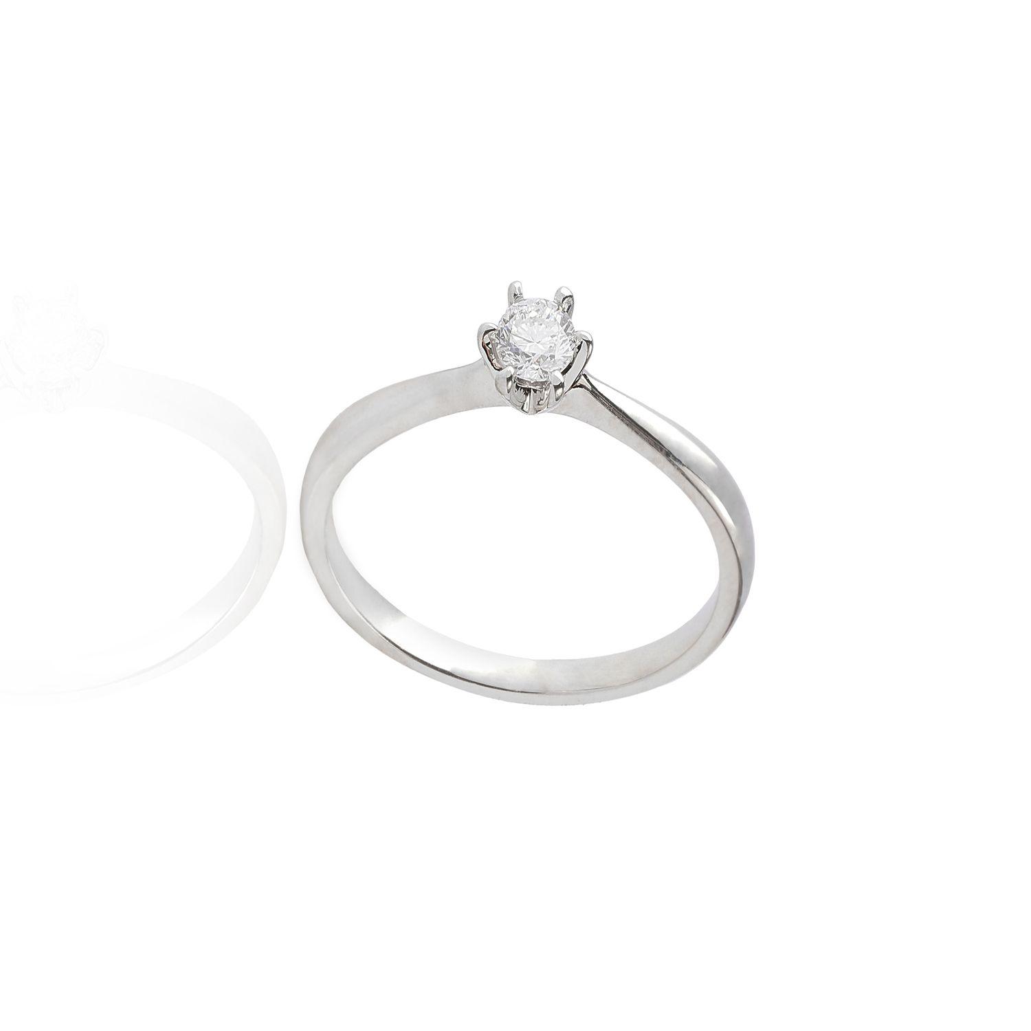 Anillo Solitario Oro Blanco 18Kt 14 Puntos-2